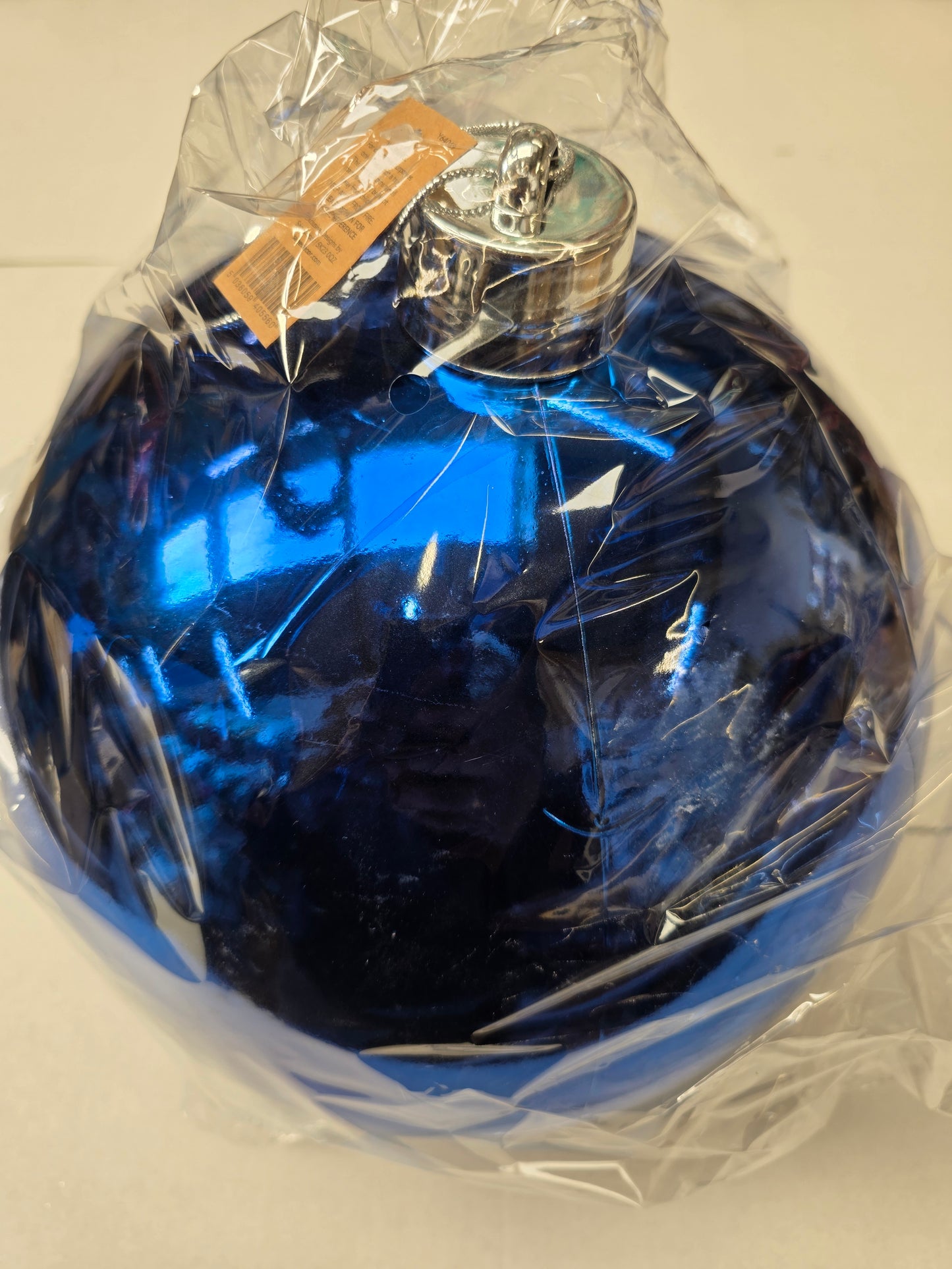 Bauble Unbreakable 30cm Shiny Blue X1