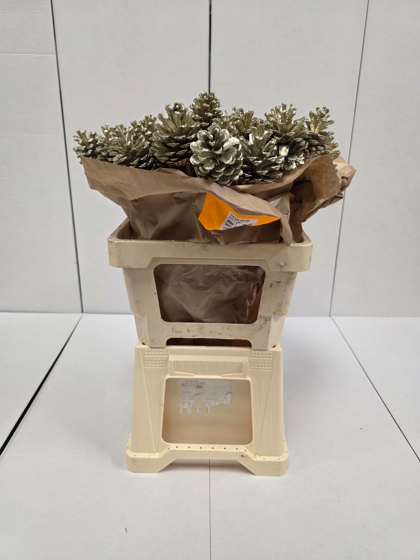 Dried Pine Cone Platinum + Glitt