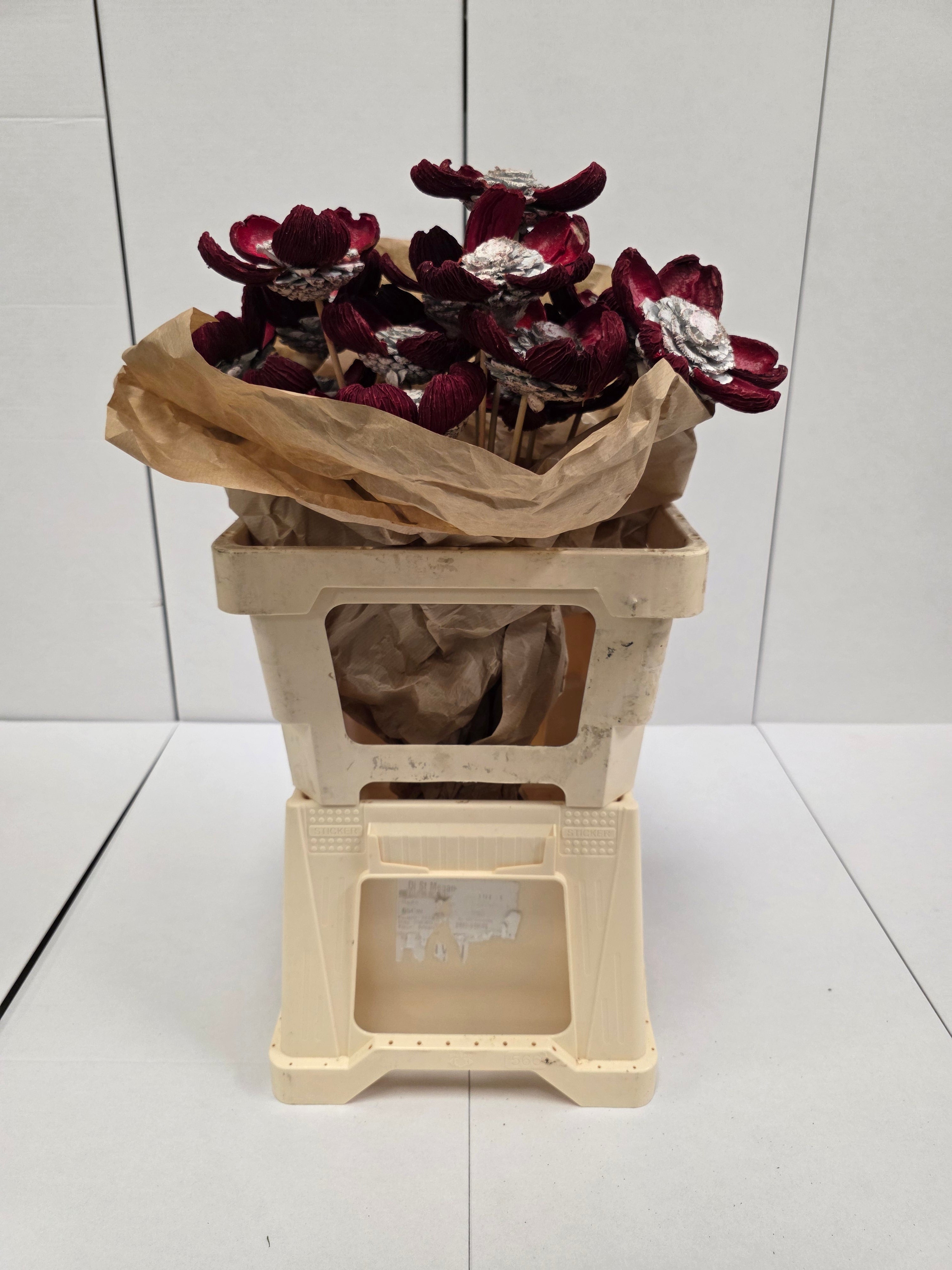 Dried Pineflower Red-silver
