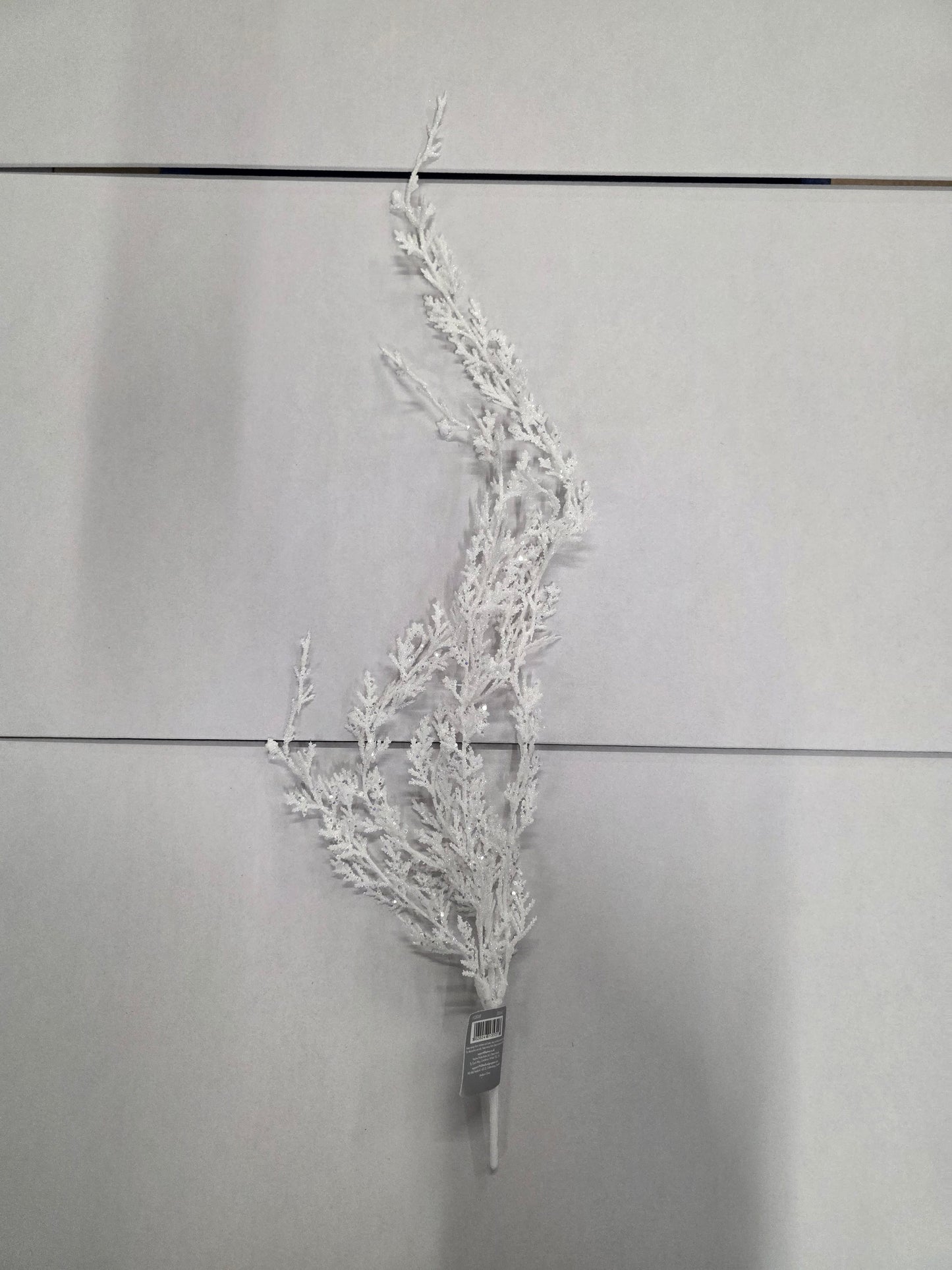 Juniper Spray Hanging White Glittered 75cm
