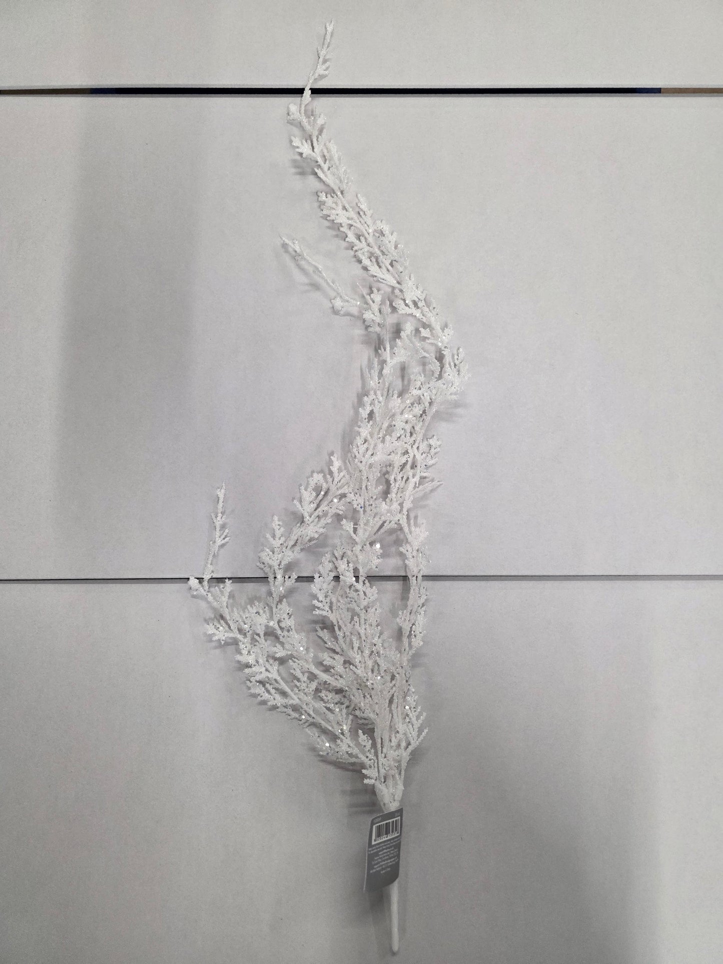 Juniper Spray Hanging White Glittered 75cm