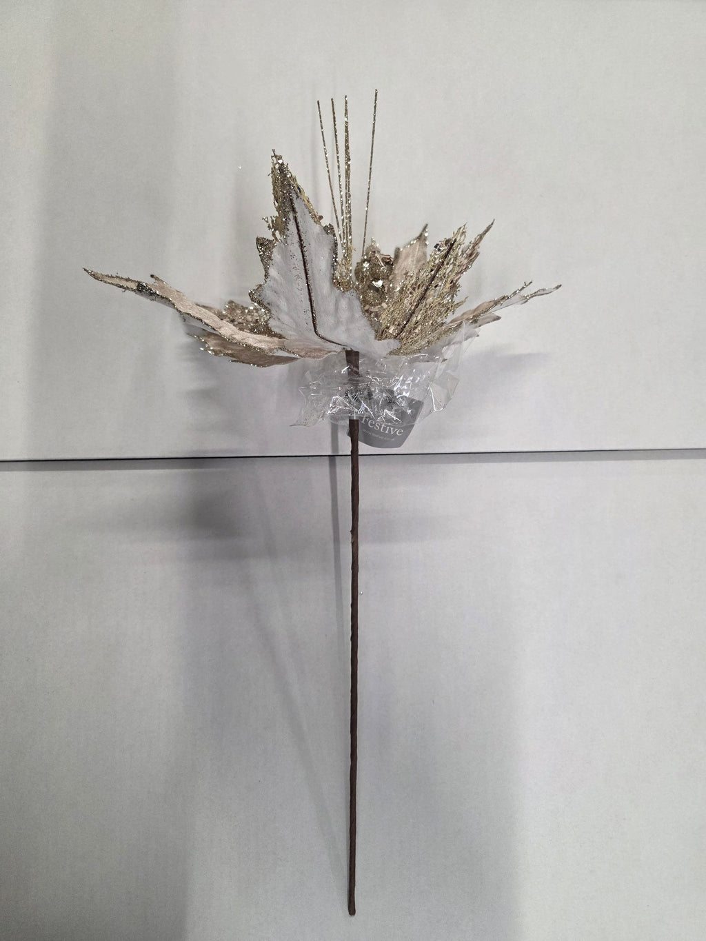 Poinsettia Champagne Sequins 55cm