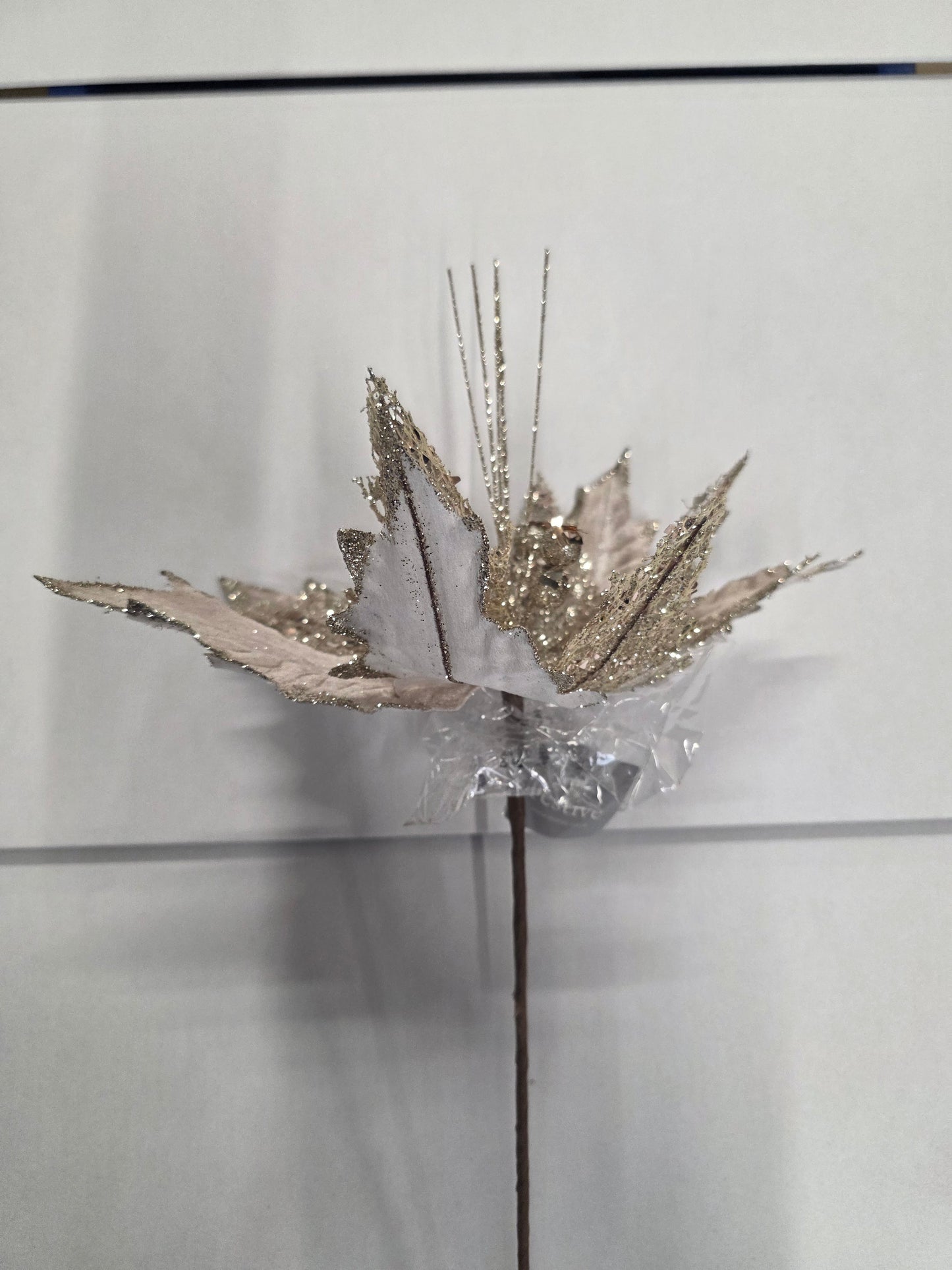 Poinsettia Champagne Sequins 55cm