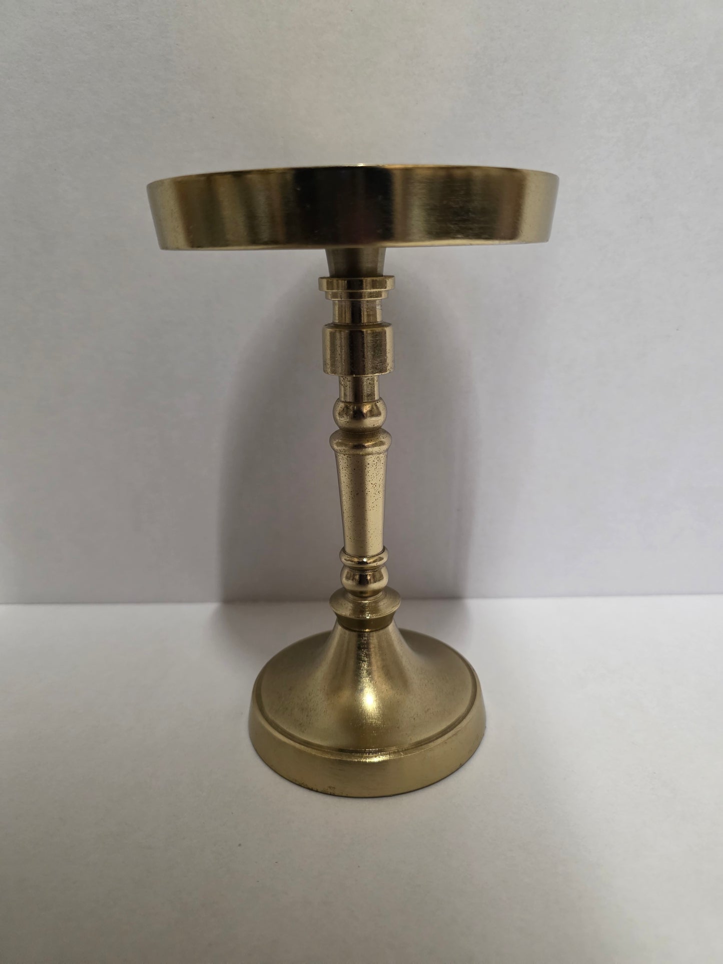 Candleholder Aluminium Gold 8x12cm