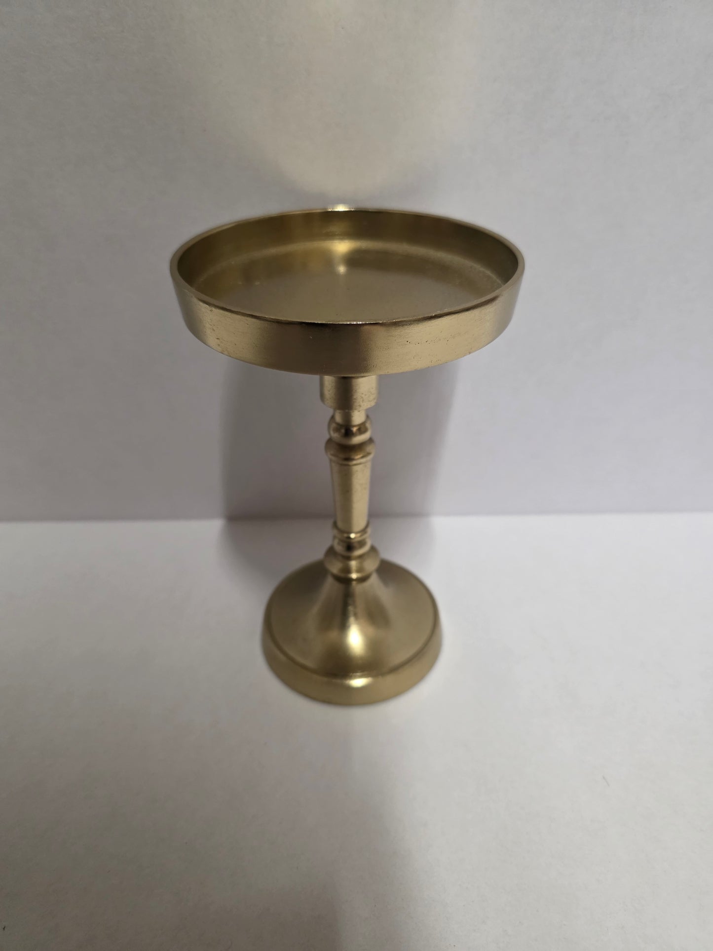 Candleholder Aluminium Gold 8x12cm