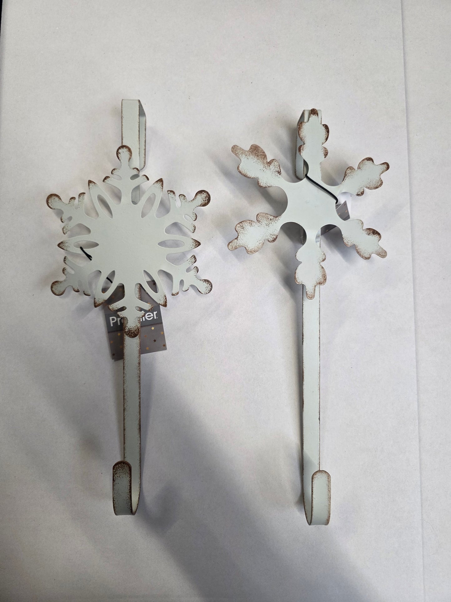 Wreath Hanger Metal White Snowflakes 35cm ( Any 1 )