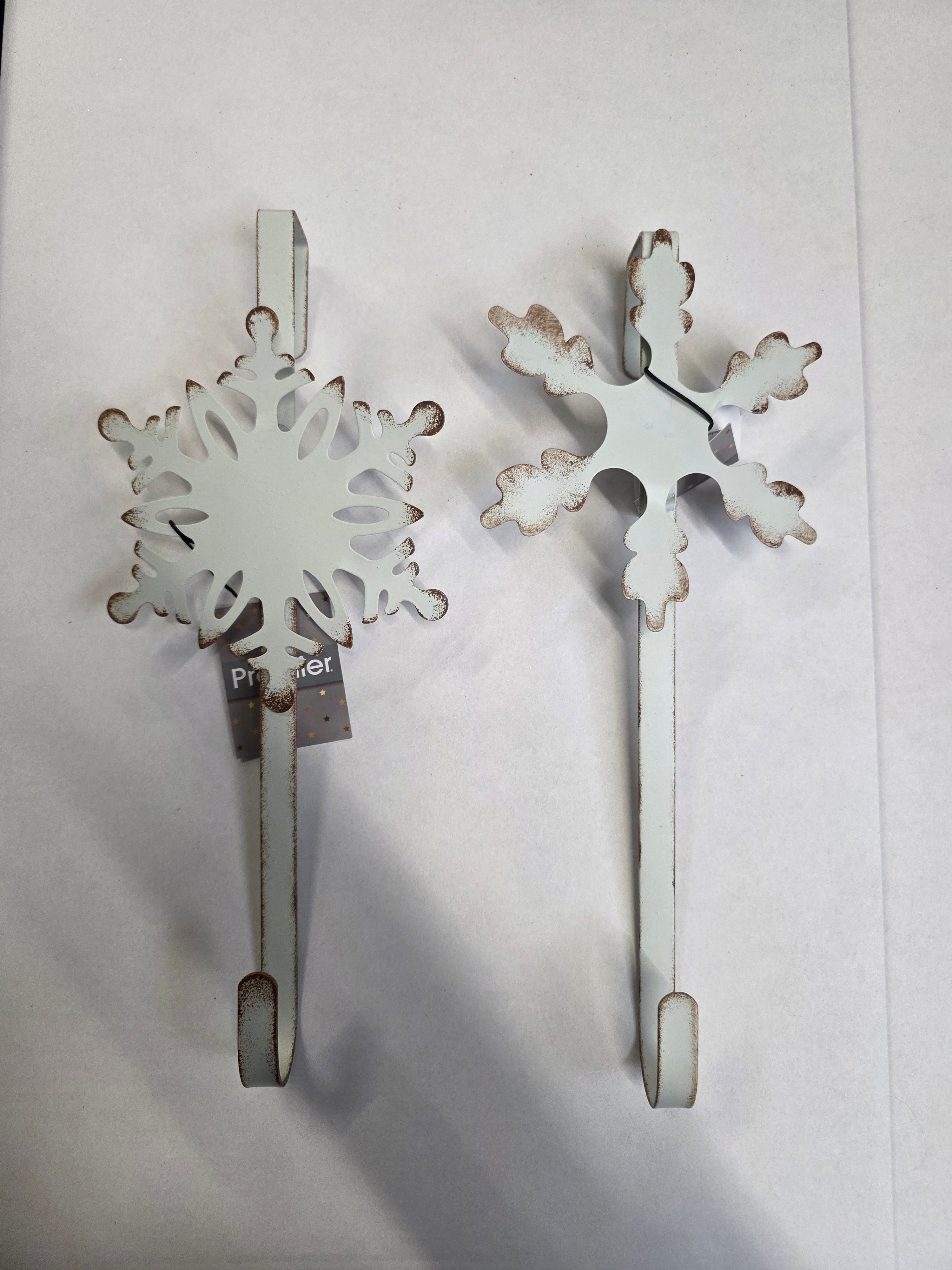 Wreath Hanger Metal White Snowflakes 35cm ( Any 1 )