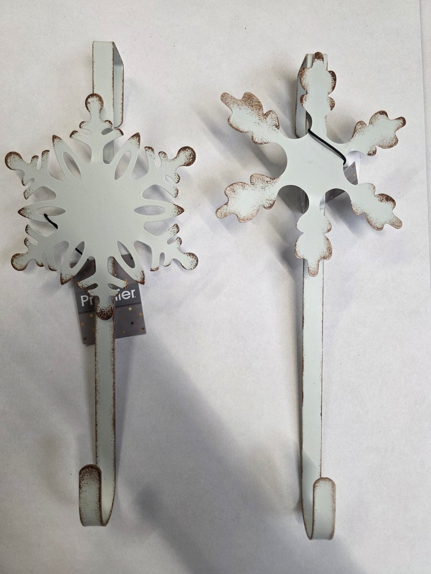 Wreath Hanger Metal White Snowflakes 35cm ( Any 1 )