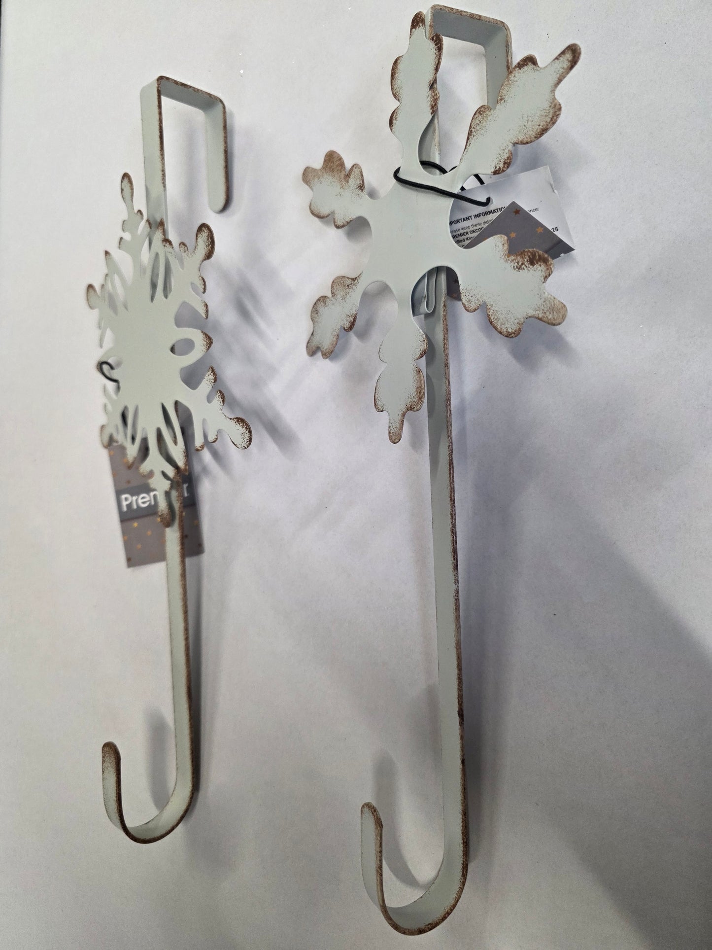 Wreath Hanger Metal White Snowflakes 35cm ( Any 1 )