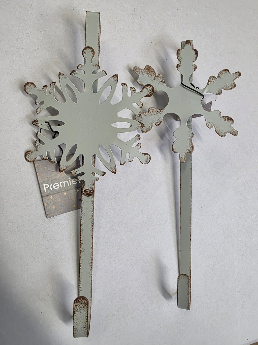 Wreath Hanger Metal White Snowflakes 35cm ( Any 1 )