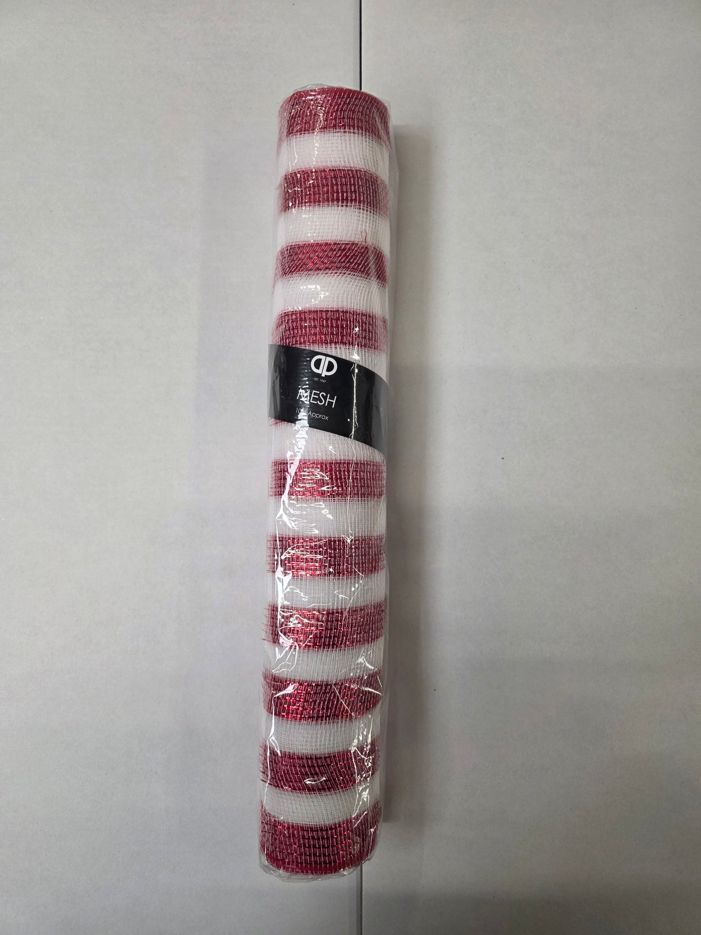 Deco Mesh Red White 50cm X 10m