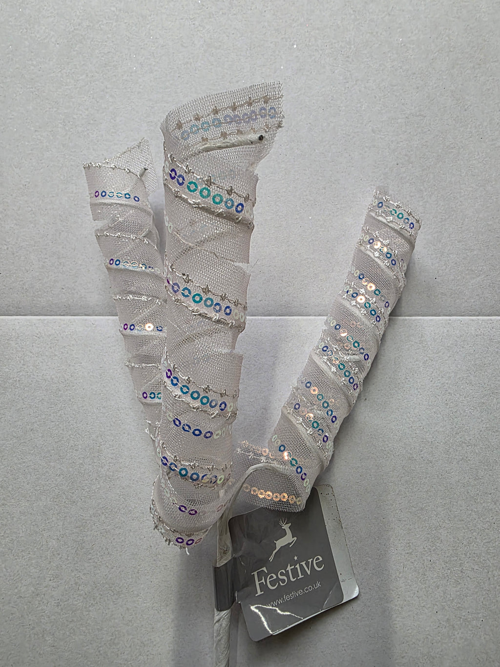 Spiral Stems Iridescent Sequins 48cm  (PACK OF 2)