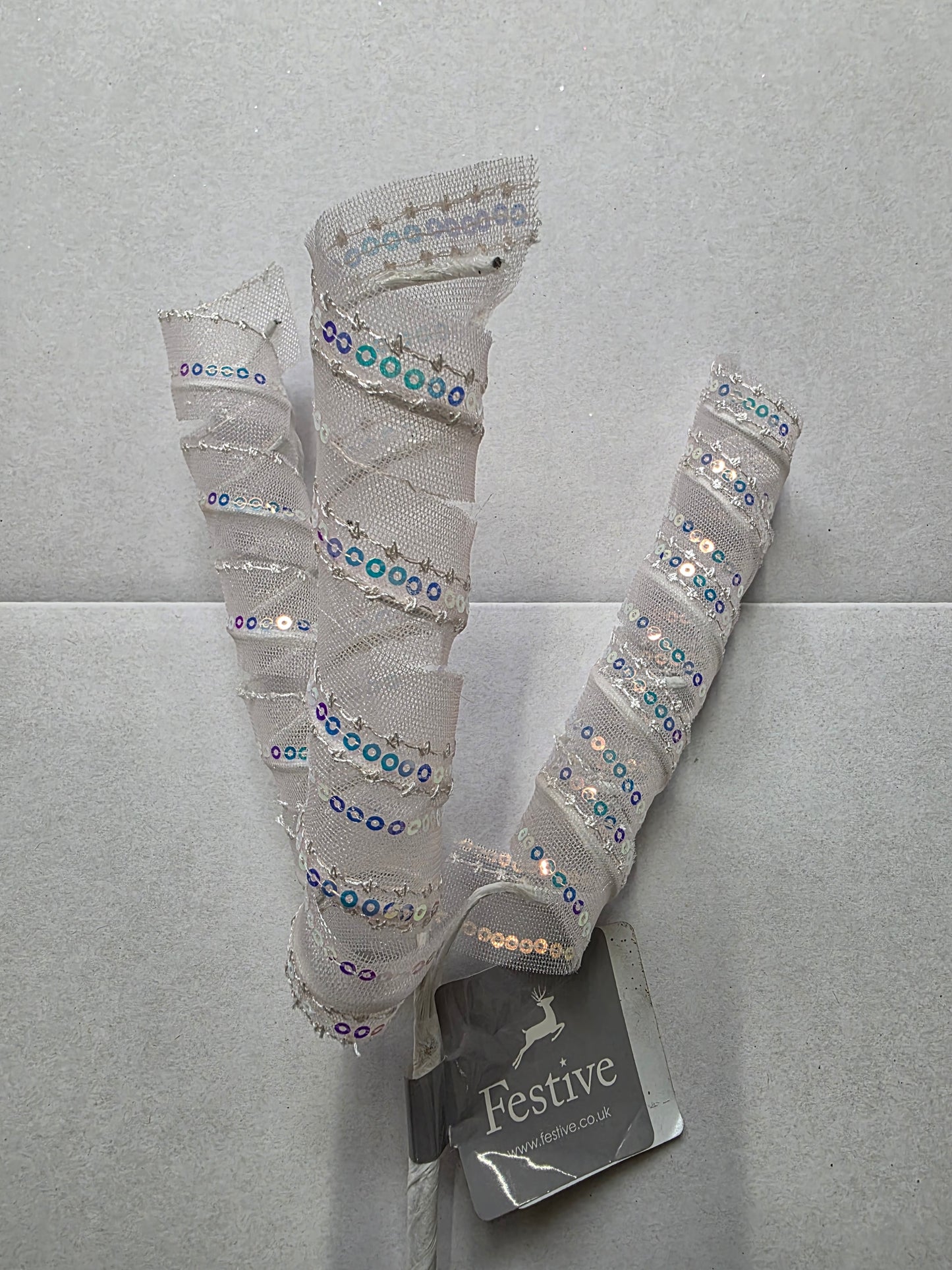 Spiral Stems Iridescent Sequins 48cm  (PACK OF 2)