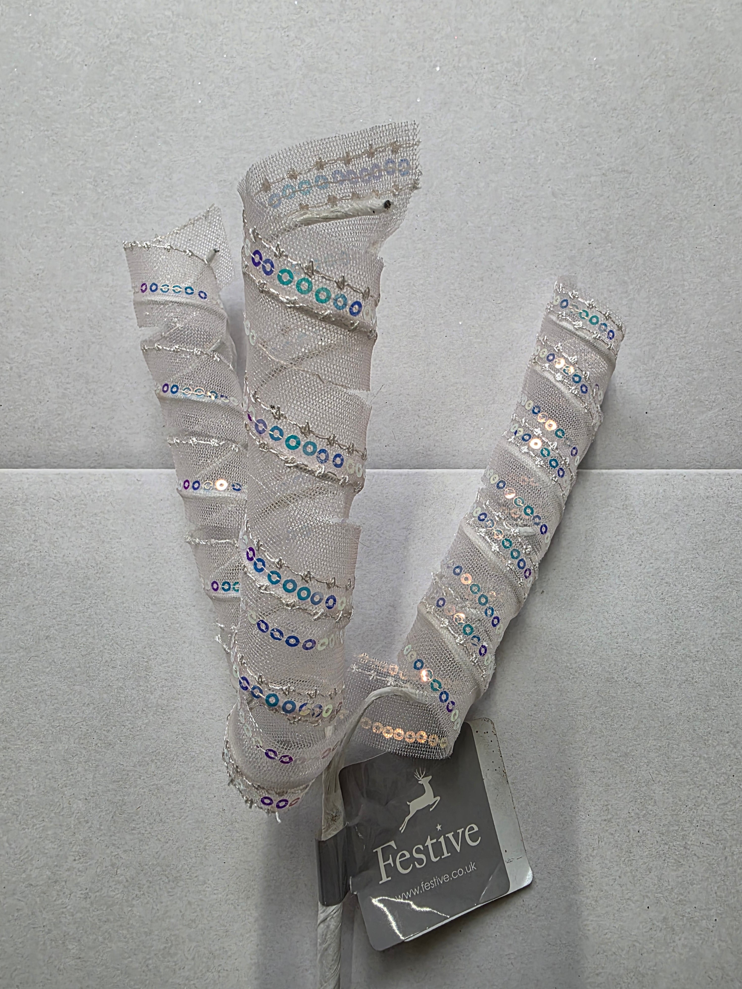 Spiral Stems Iridescent Sequins 48cm  (PACK OF 2)