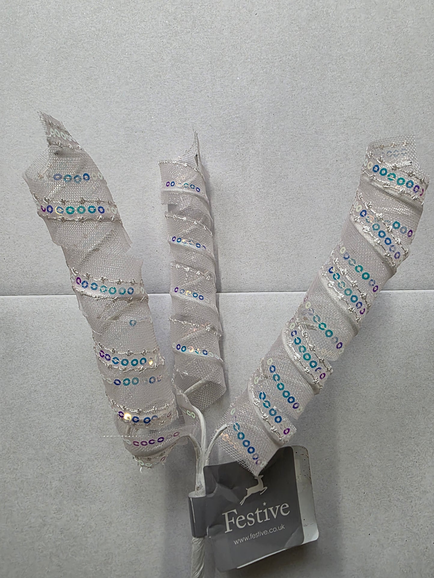 Spiral Stems Iridescent Sequins 48cm  (PACK OF 2)