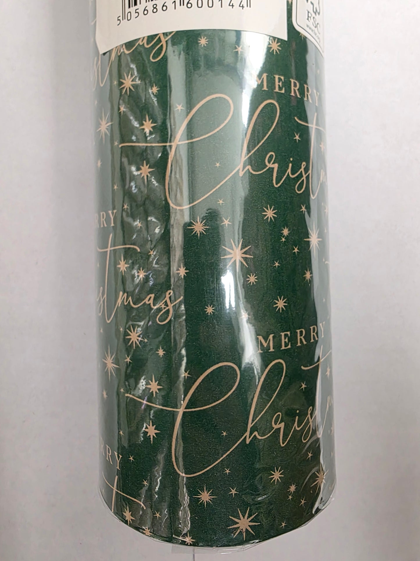 Kraft Paper Merry Xmas Green 50cm X 100m