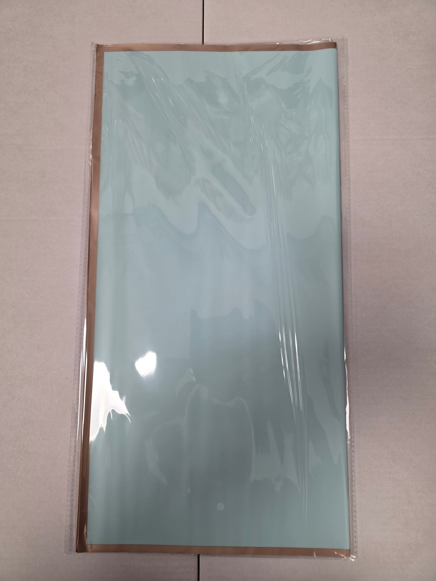 Cello Sheet Frosted Blue Gold Border