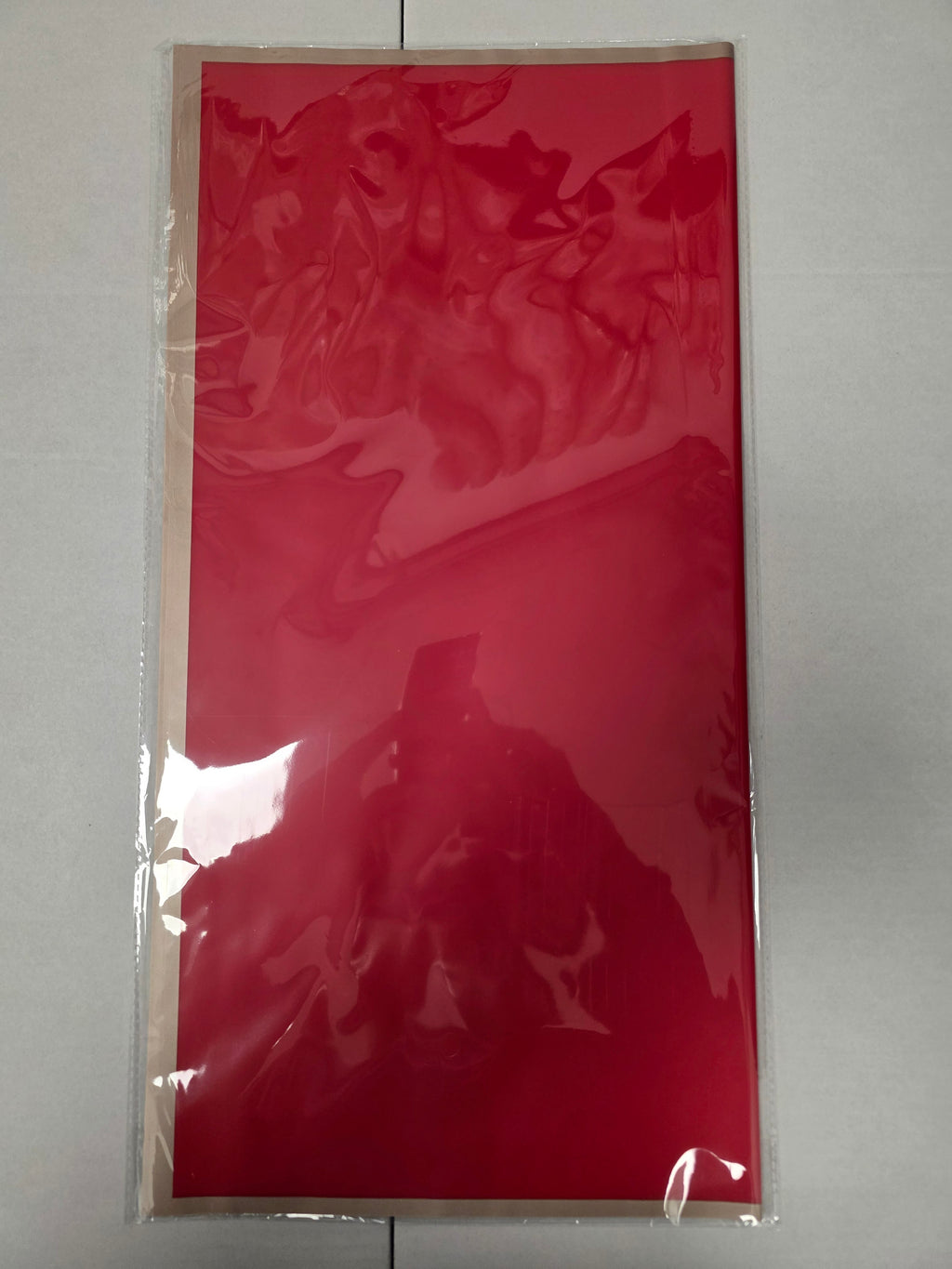 Cello Sheet Frosted Red Gold Border