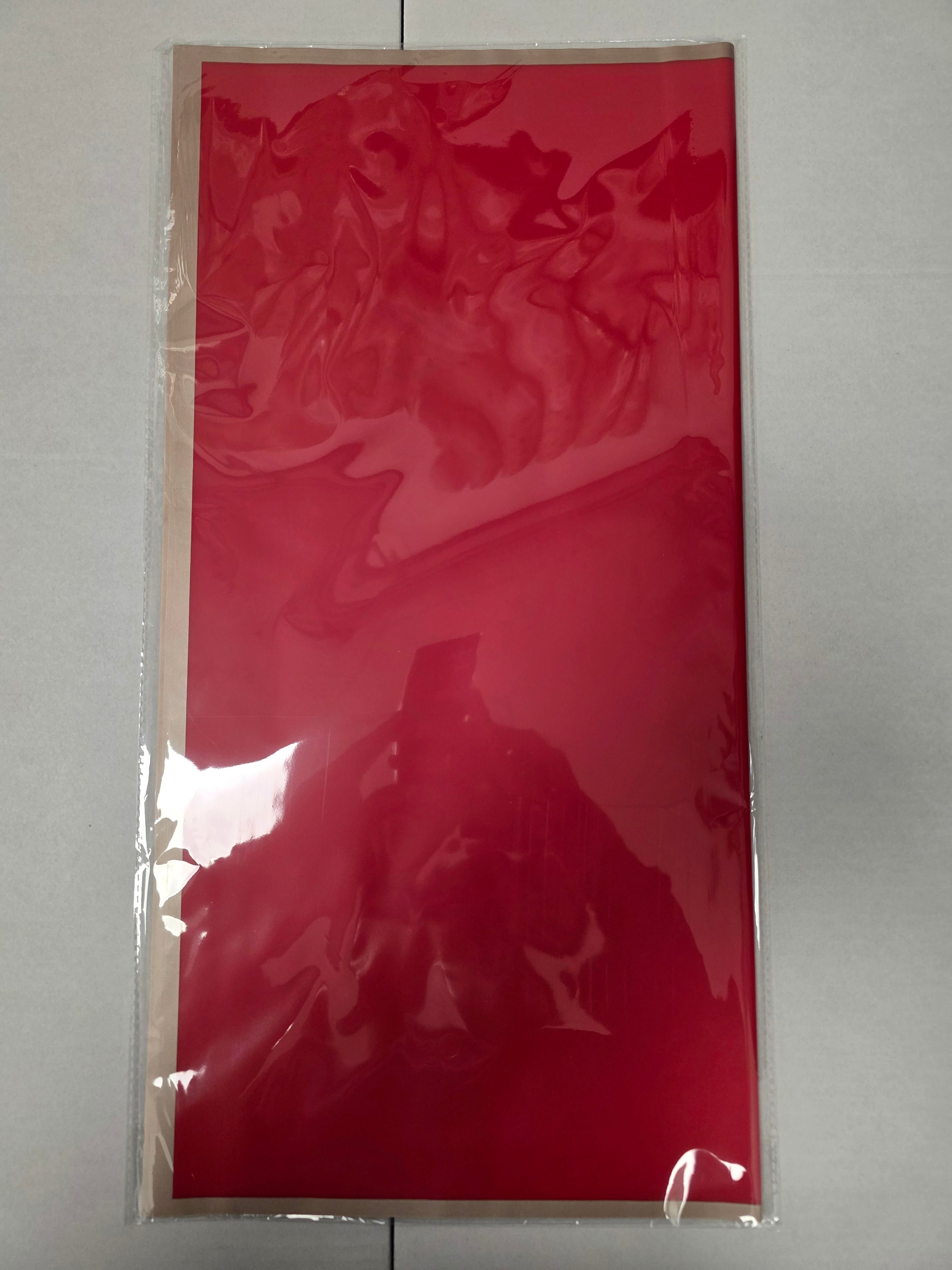 Cello Sheet Frosted Red Gold Border