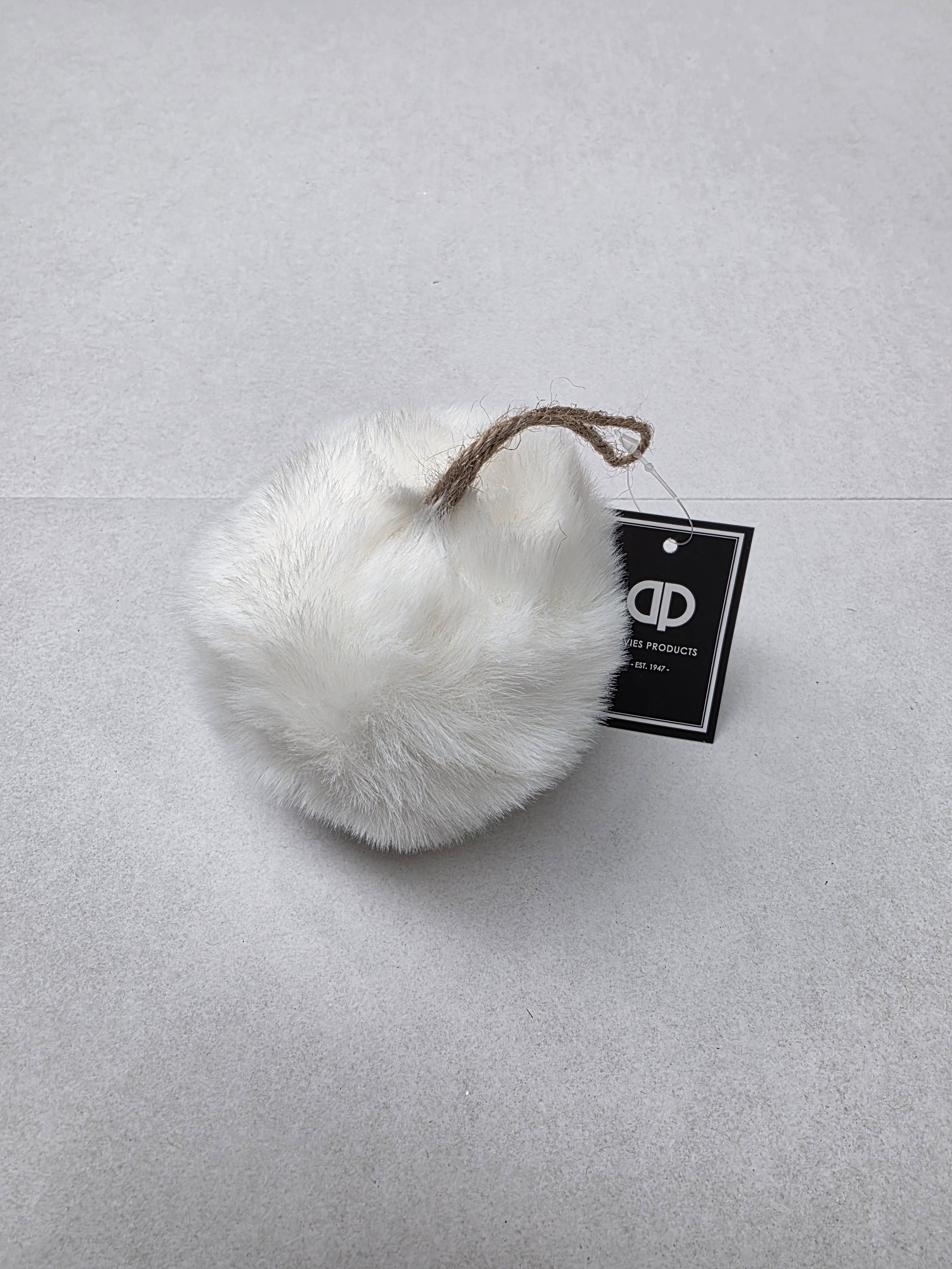 Bauble Fur 10cm White  (PACK OF 3)