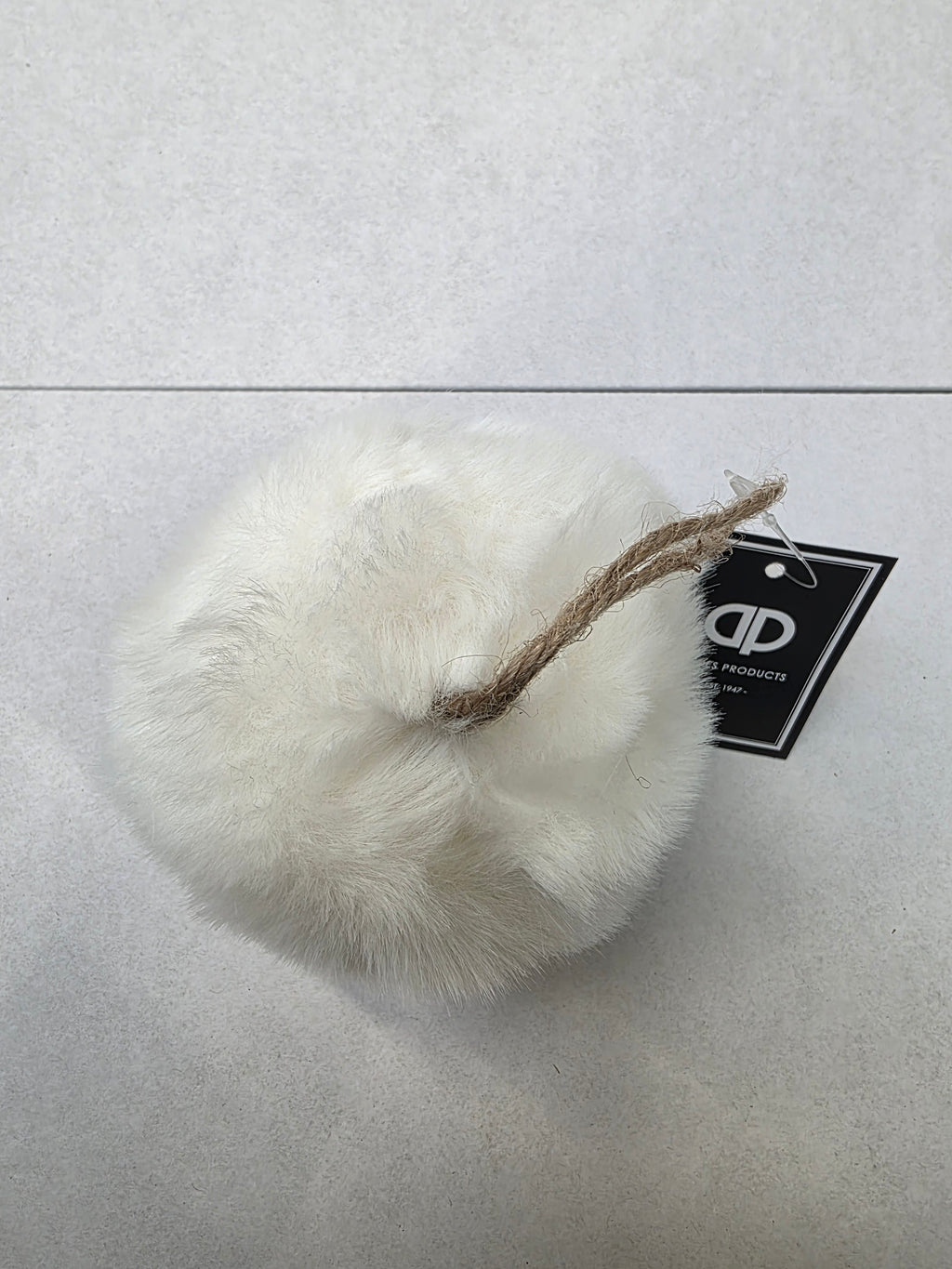 Bauble Fur 10cm White  (PACK OF 3)