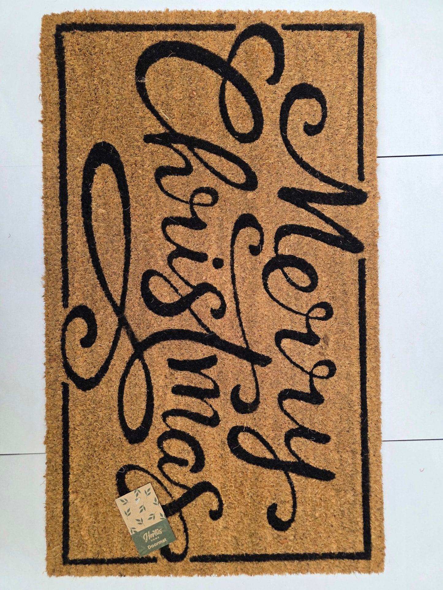 Door Mat Merry Christmas Black
