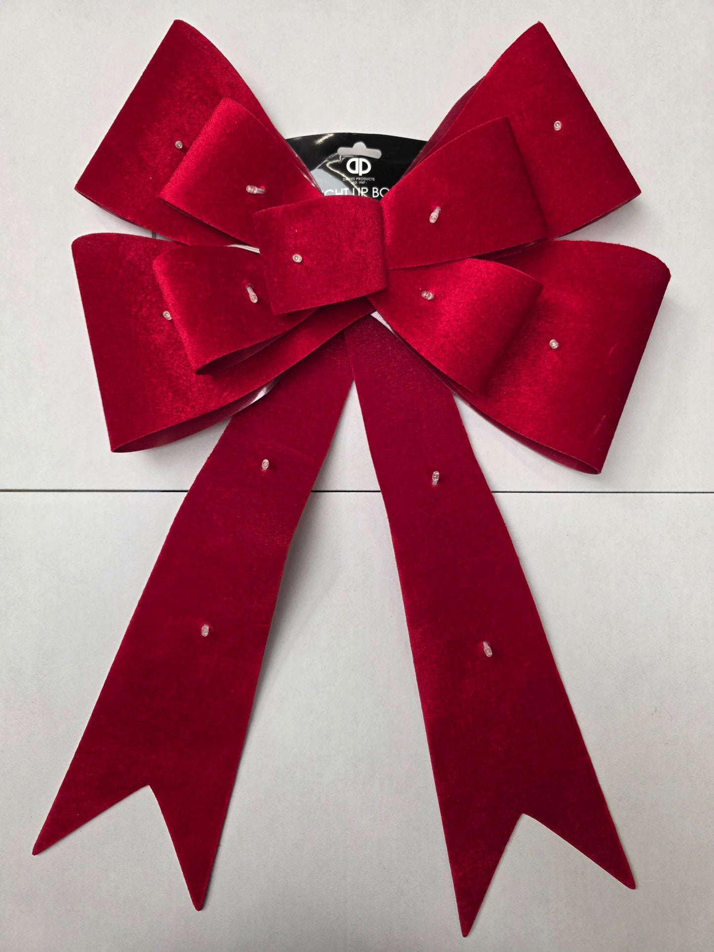 Bow Velour L E D 2 Layer Red 43x63cm