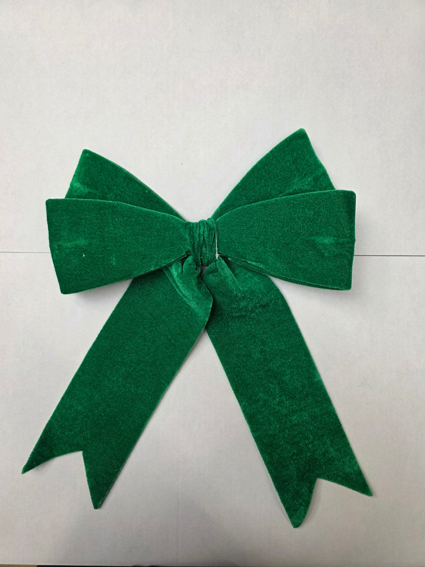Bow Velvet Wired Green 48cm