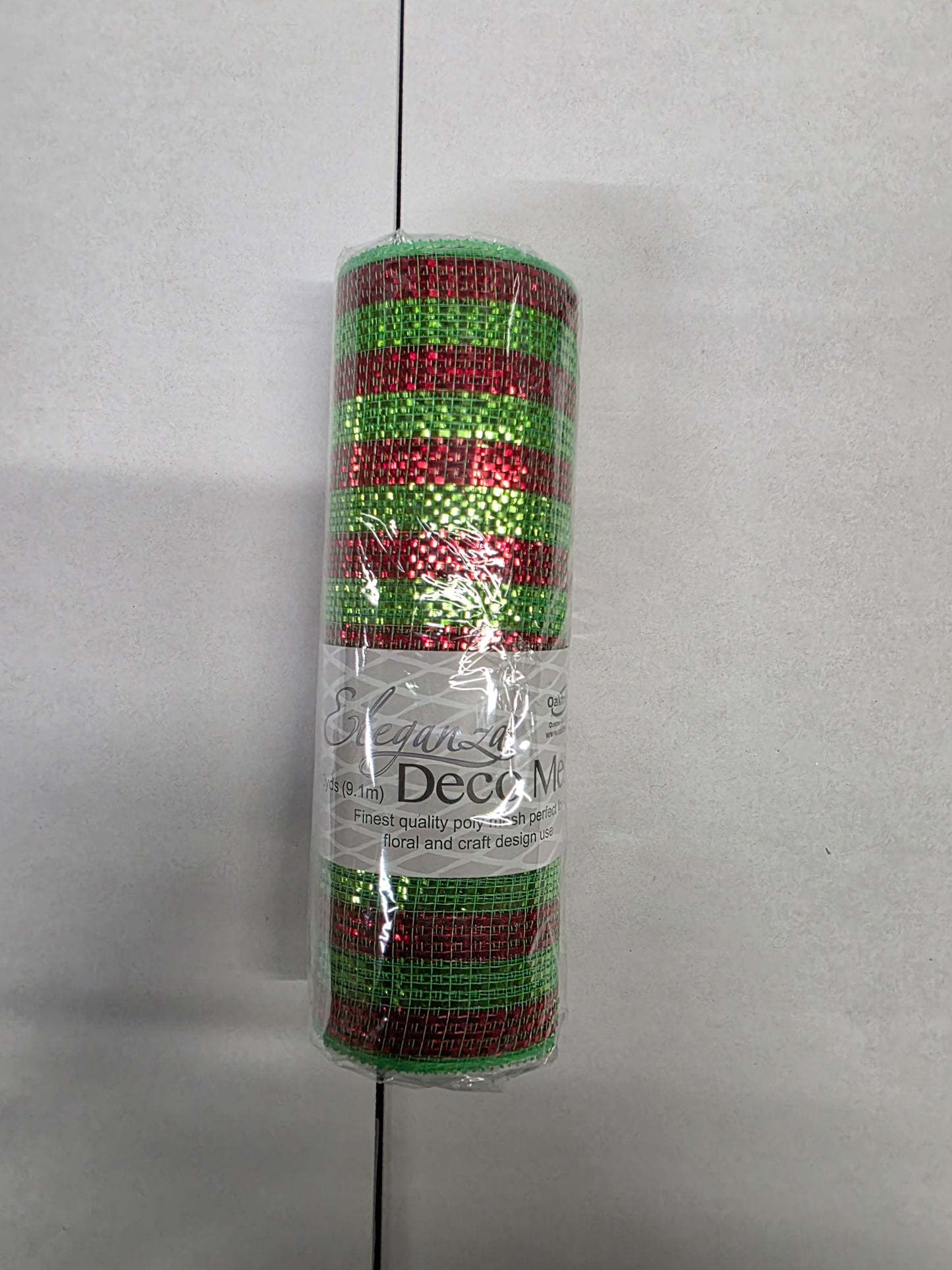 Deco Mesh Red Green Stripe