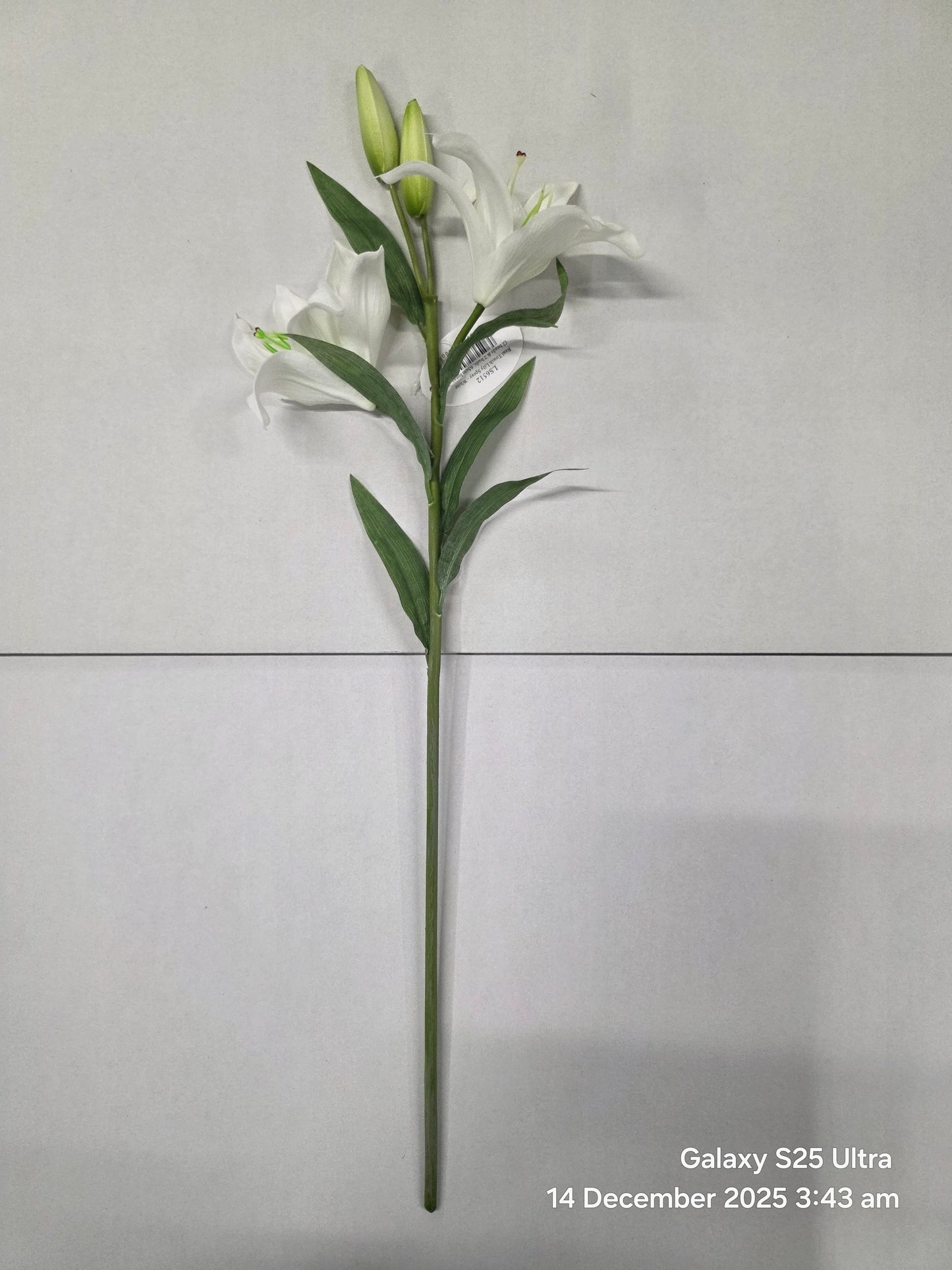 Artificial Lily Spray Real Touch White