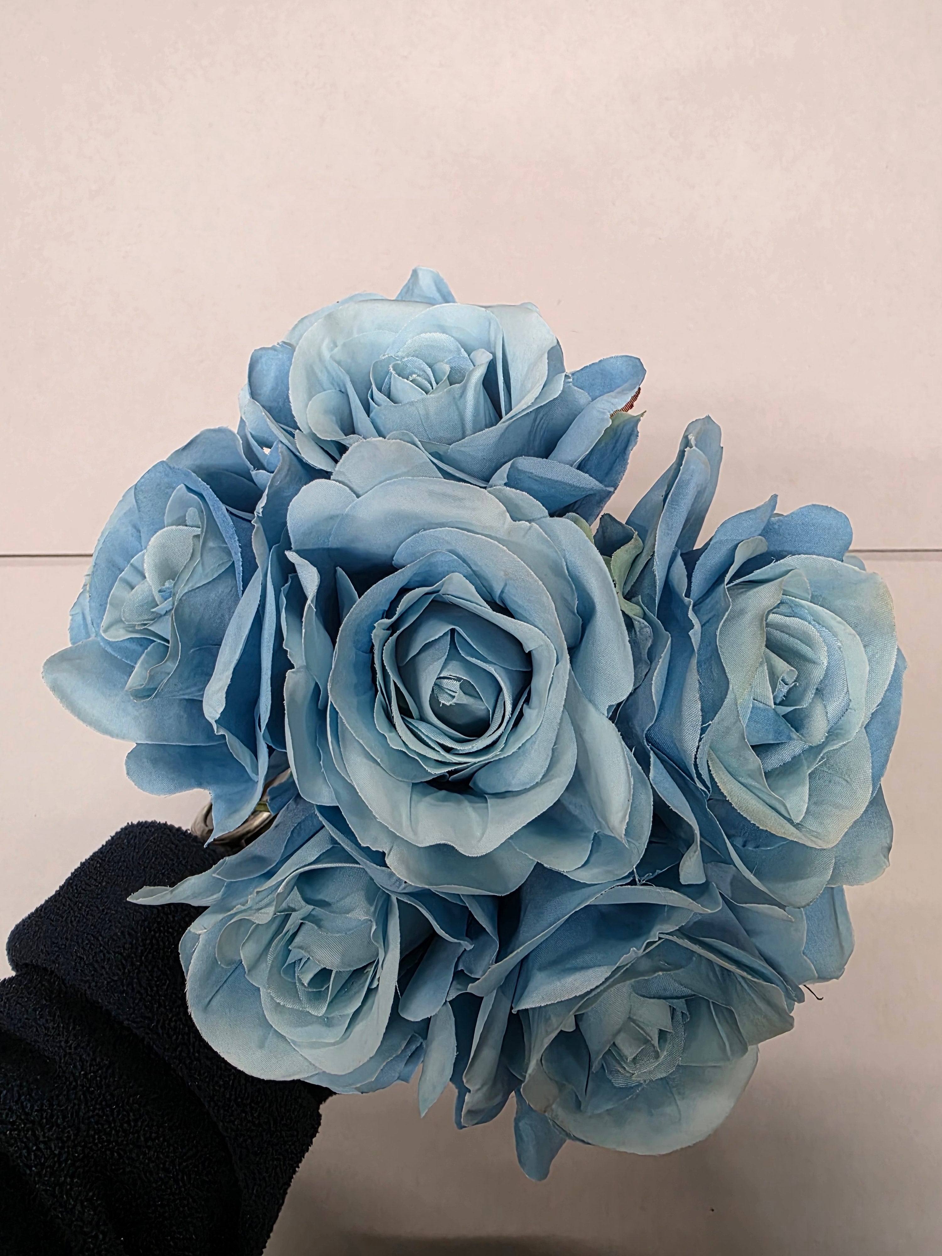 Artificial Eugenie Rose Bunch X 6 Blue