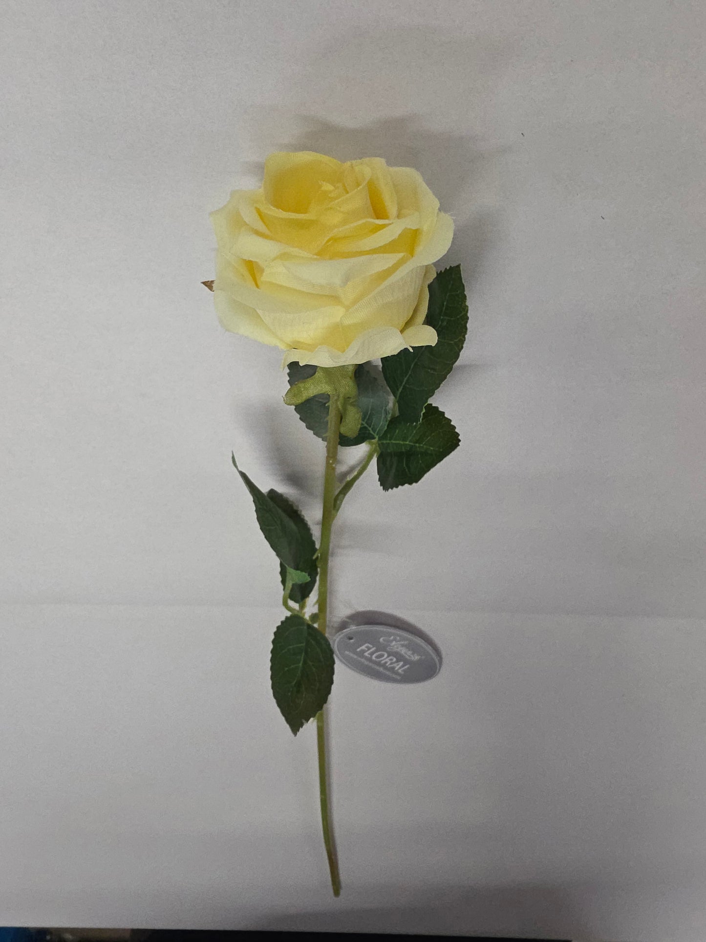 Artificial Gabriella Single Rose Pale Yellow 53cm (PACK OF 3)
