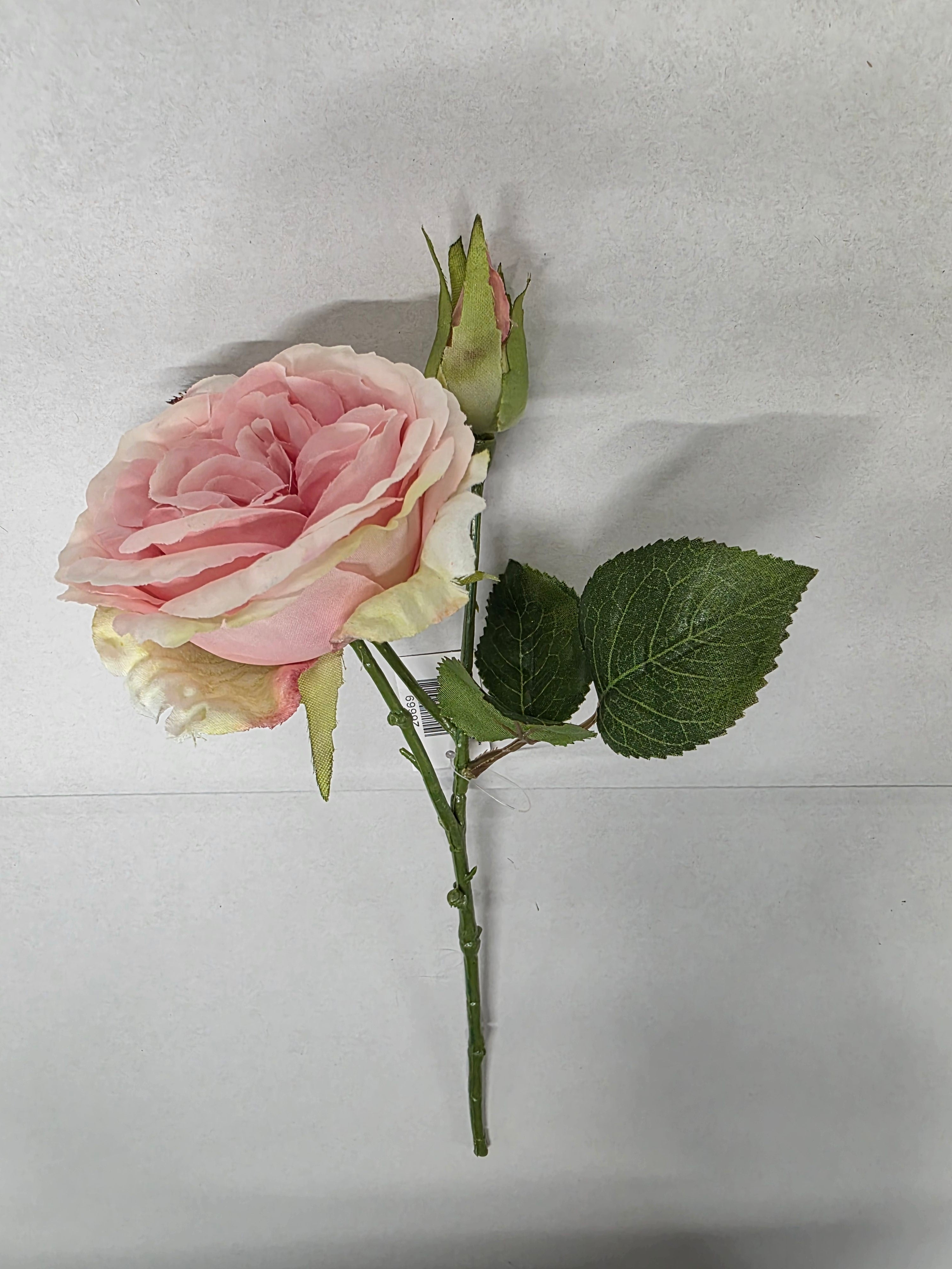 Artificial Lydia Cabbage Rose Spray Pale Pink (PACK OF 2)
