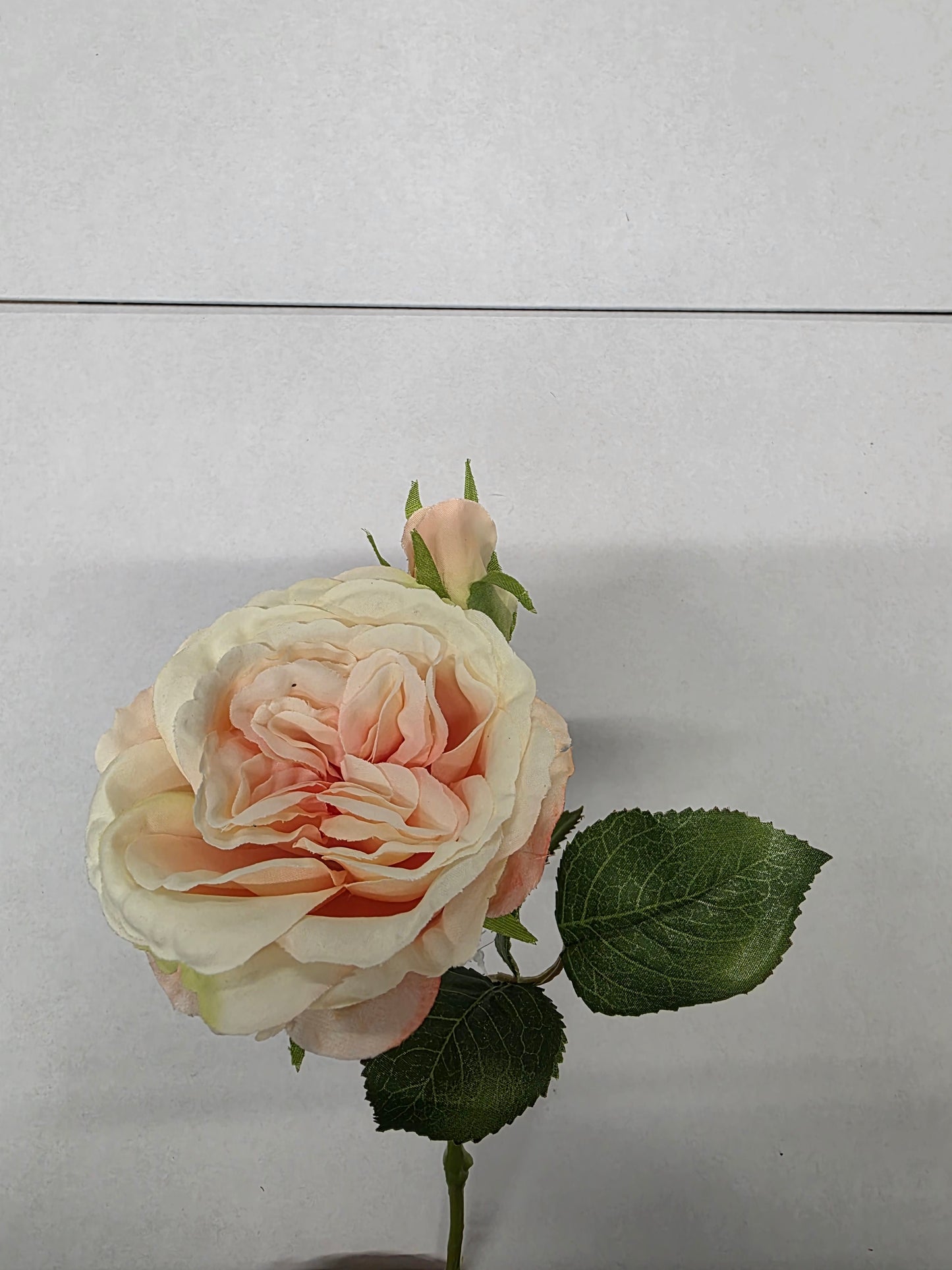 Artificial Lydia Cabbage Rose Spray Peach (PACK OF 2)