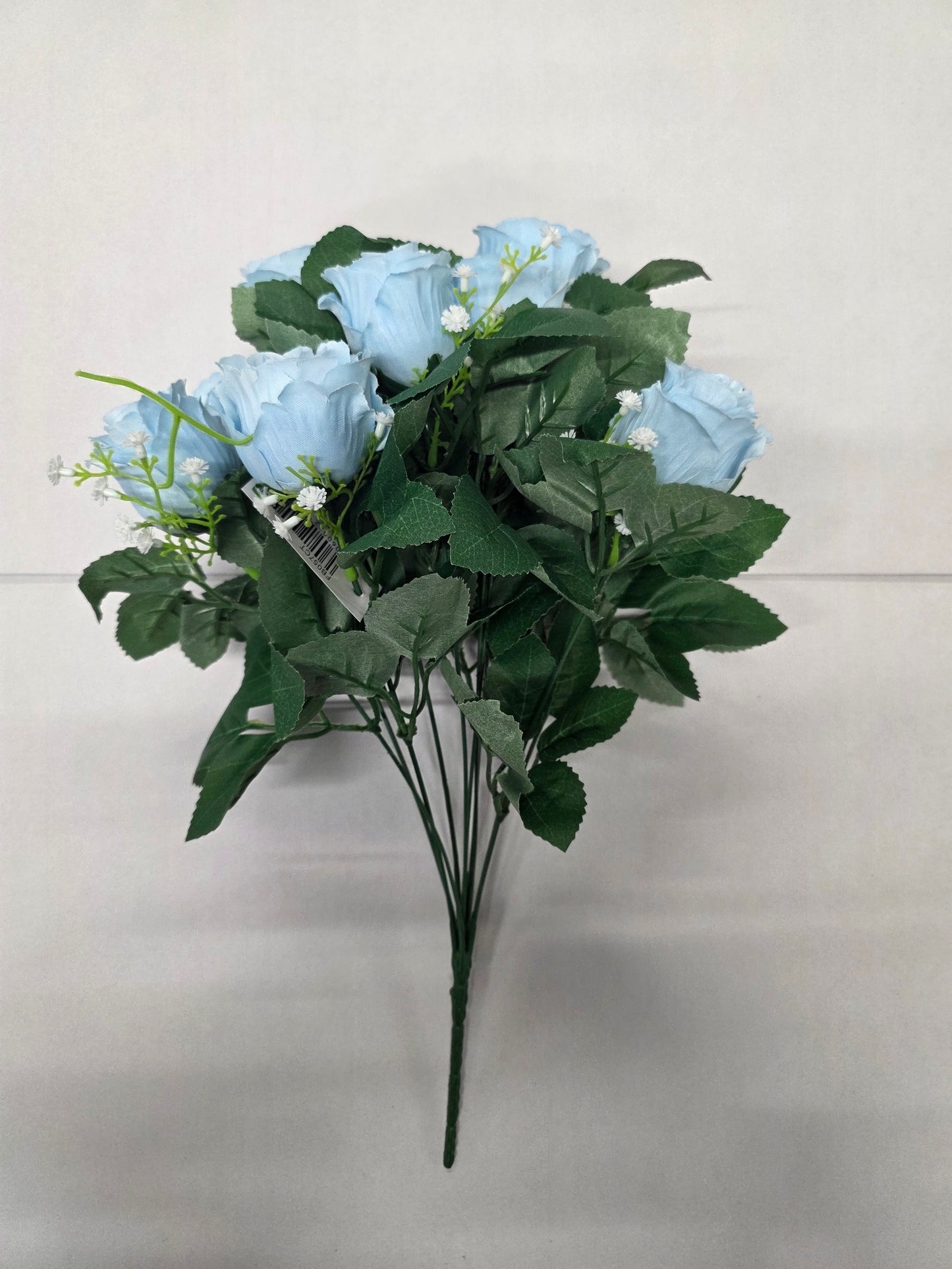 Artificial Rose Bouquet Gypsophila Light Blue 10 Heads