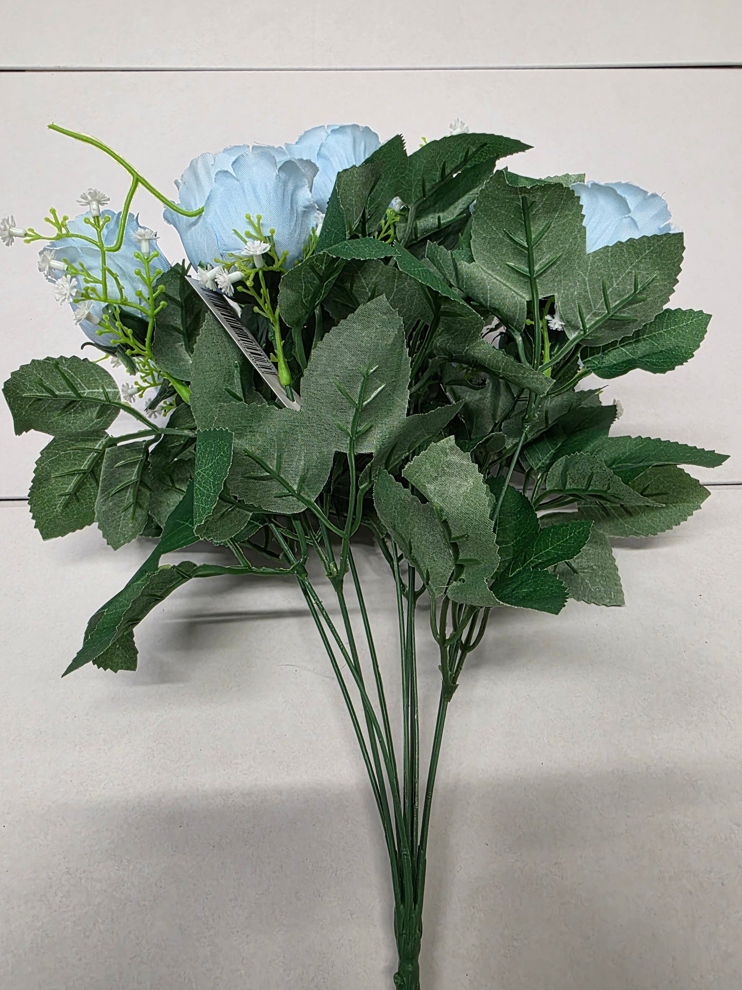 Artificial Rose Bouquet Gypsophila Light Blue 10 Heads