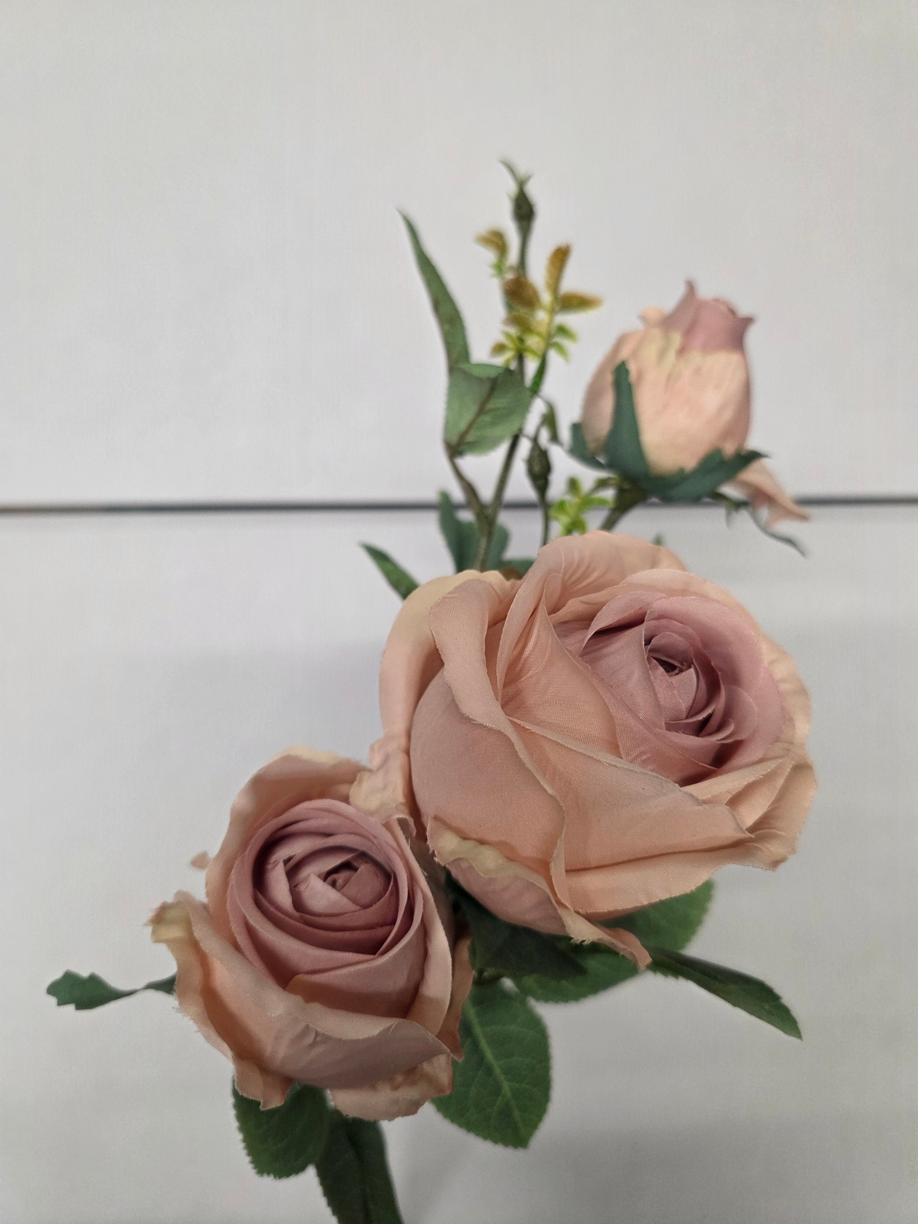 Artificial Rose Bud Bisque (PACK OF 2)