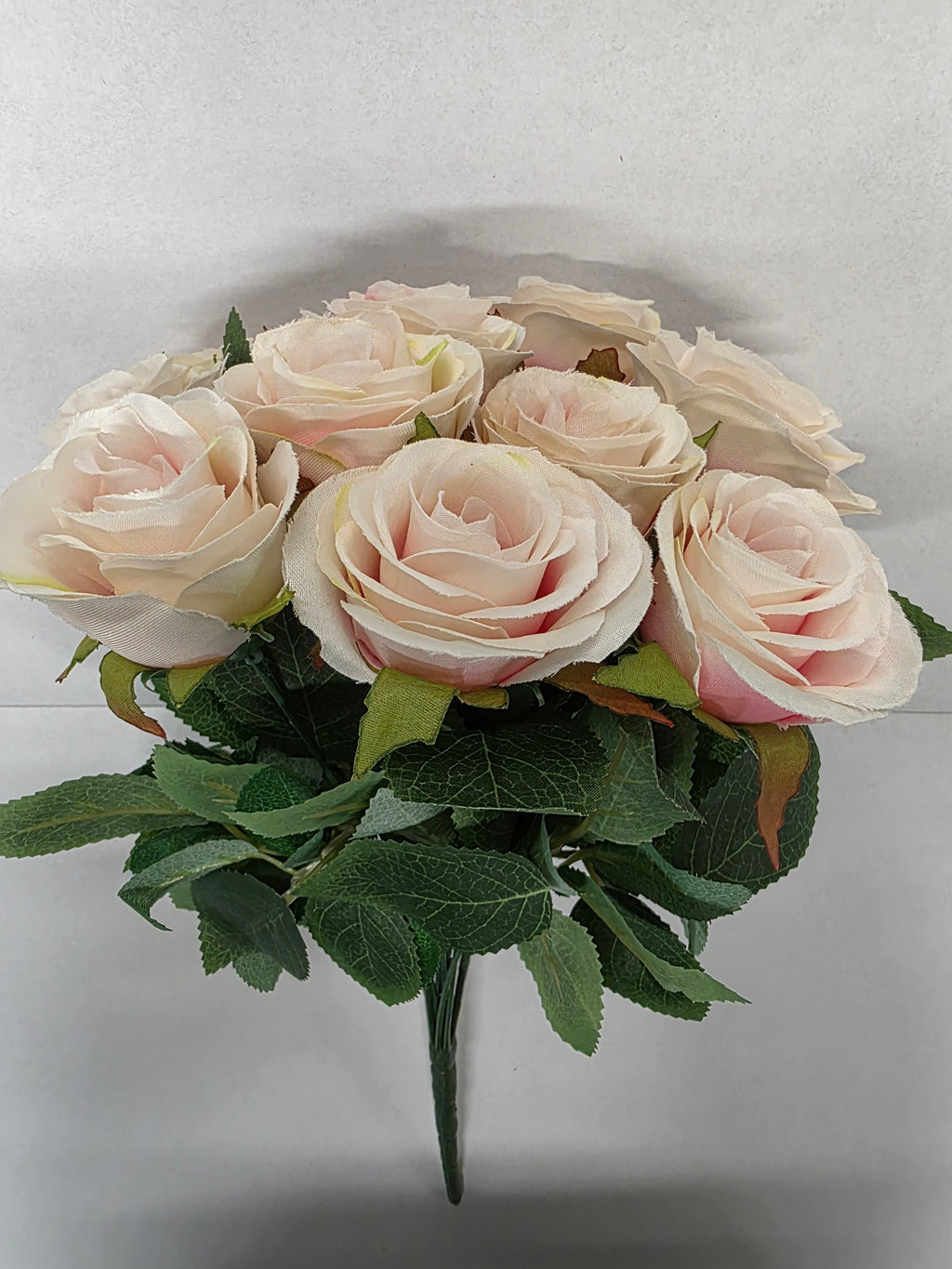 Artificial Rose Bunch Peach 45cm X12