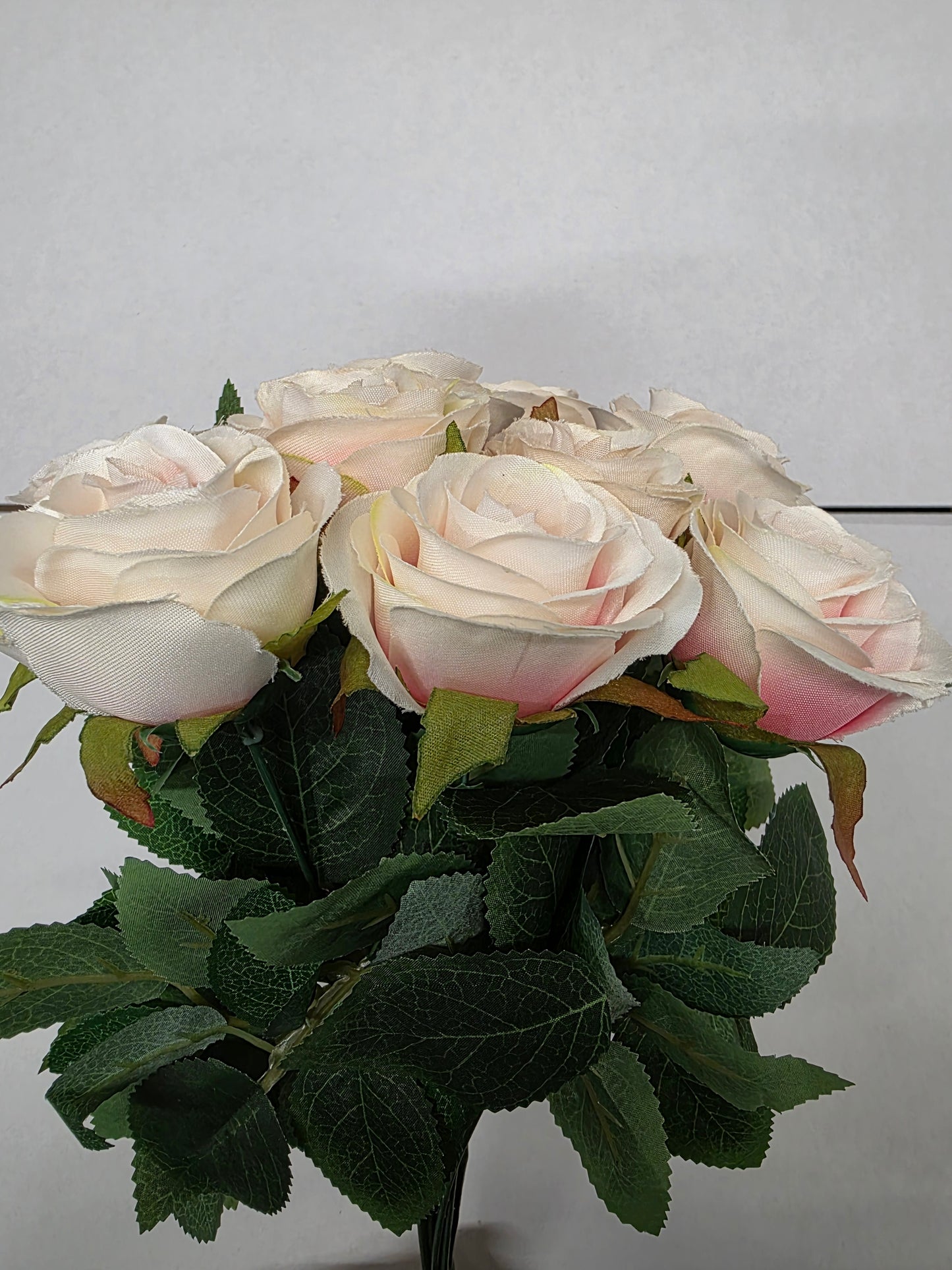 Artificial Rose Bunch Peach 45cm X12
