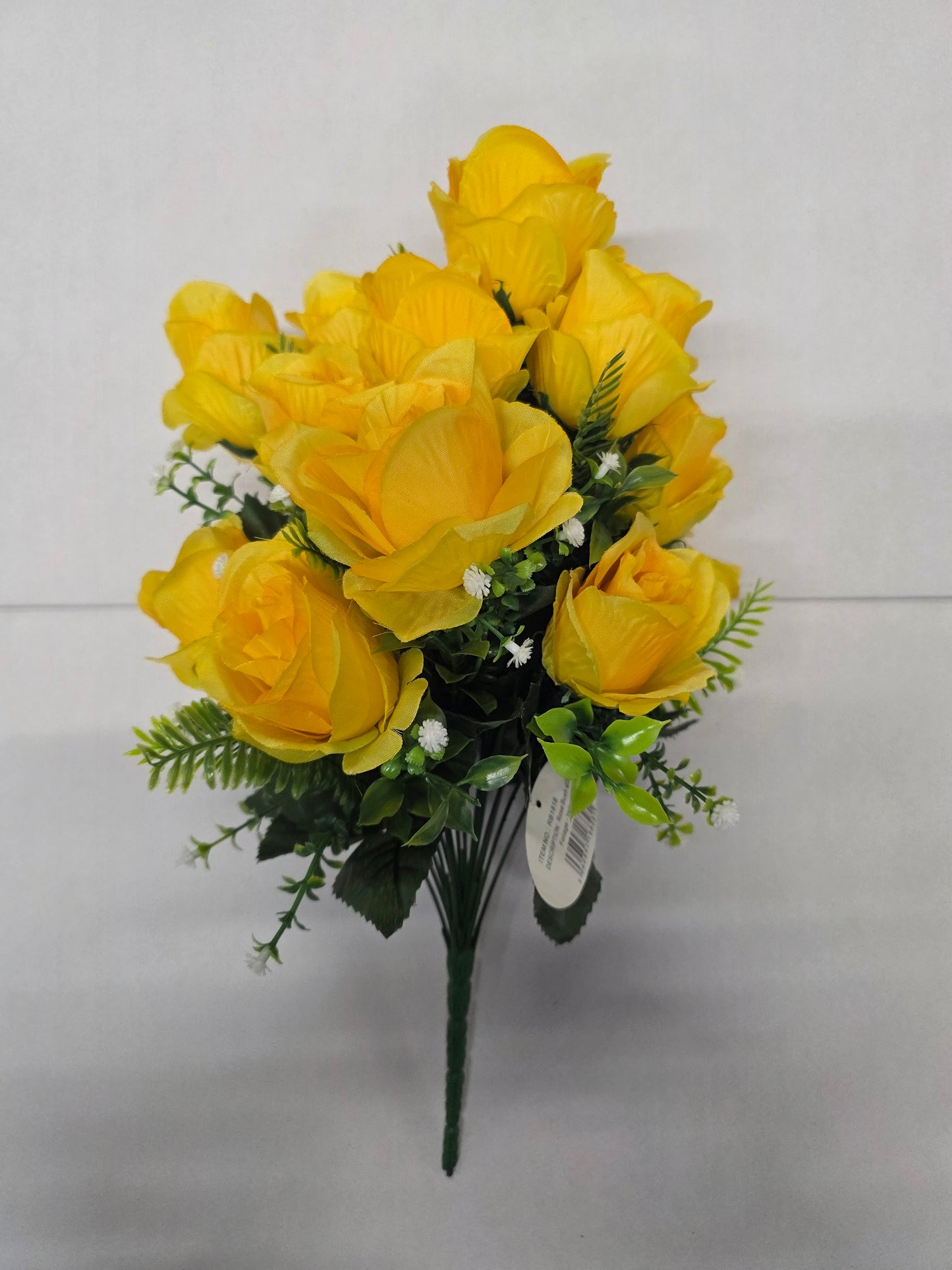 Artificial Rose Bush With Foliage Yellow