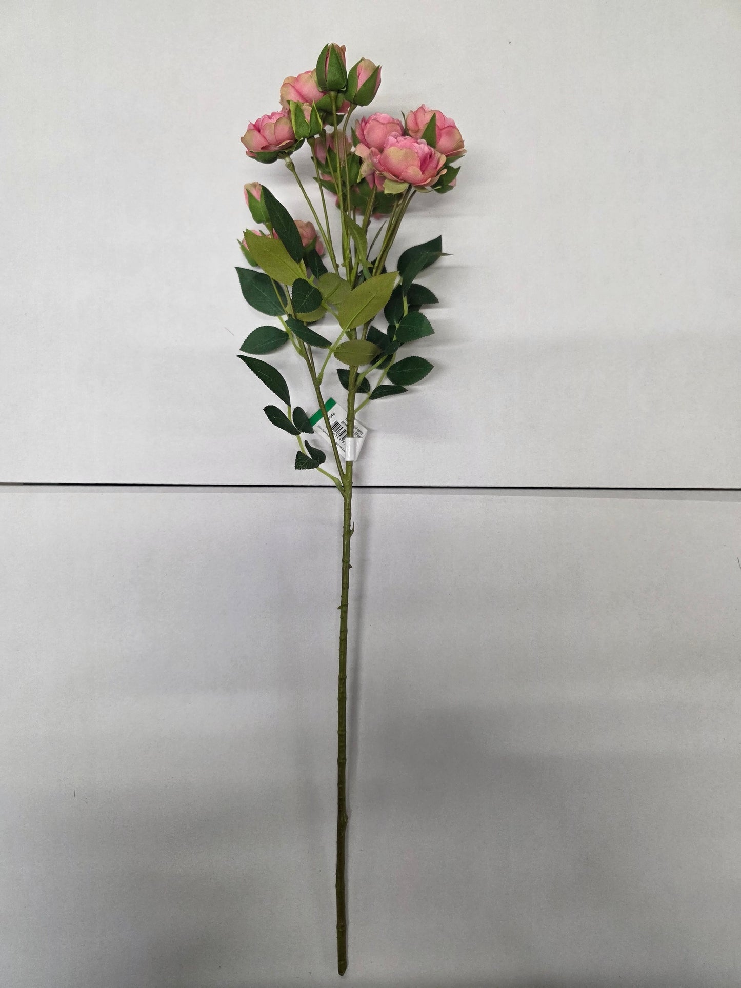 Artificial Rose Mini Spray Pink Green 57cm