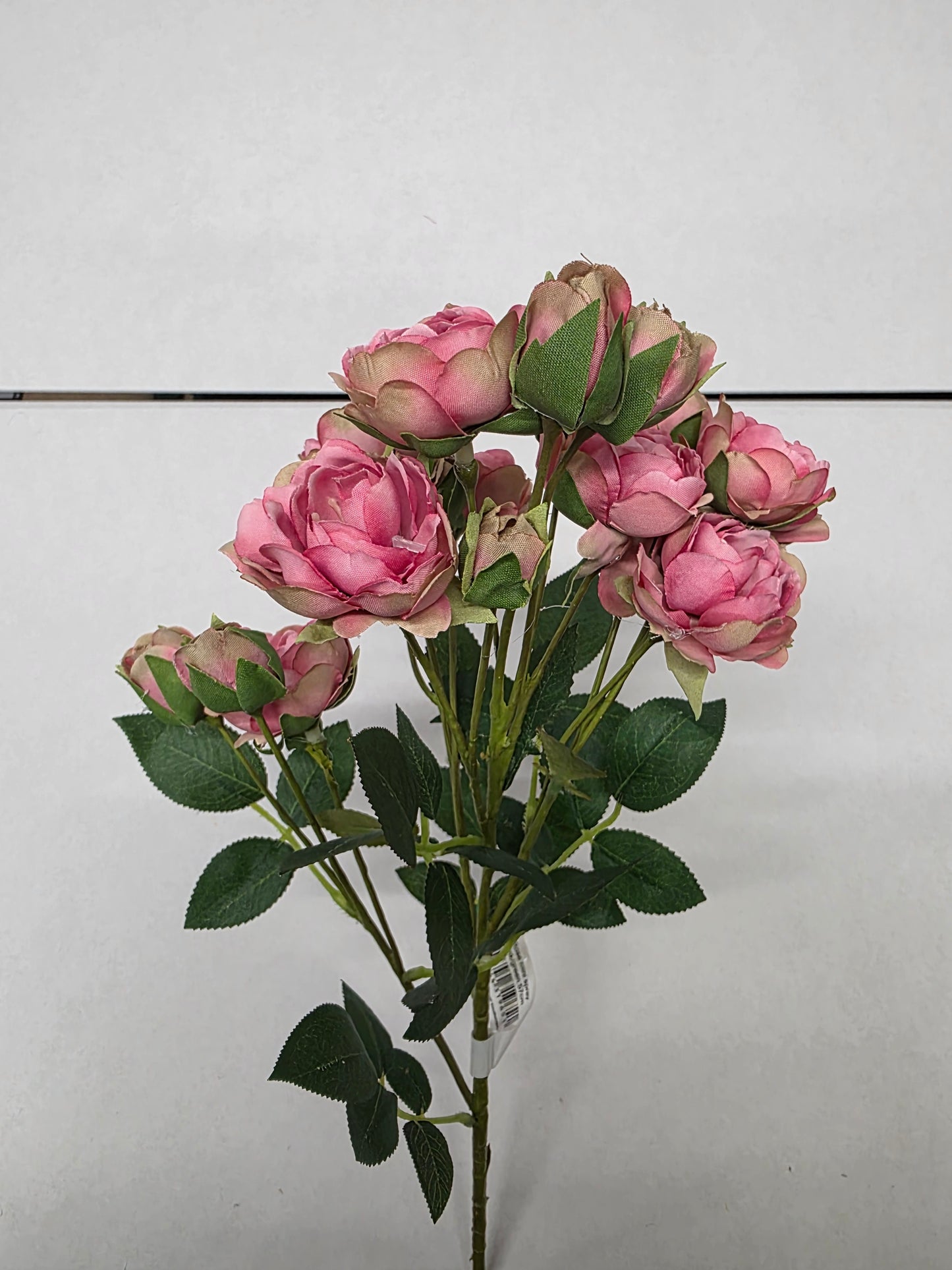 Artificial Rose Mini Spray Pink Green 57cm