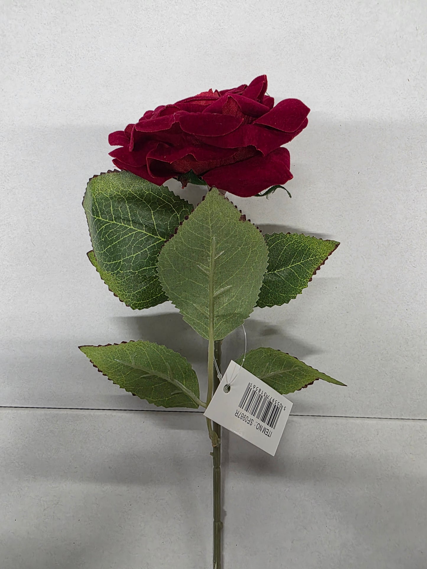Artificial Rose Open Velvet Red 58cm (PACK OF 3)