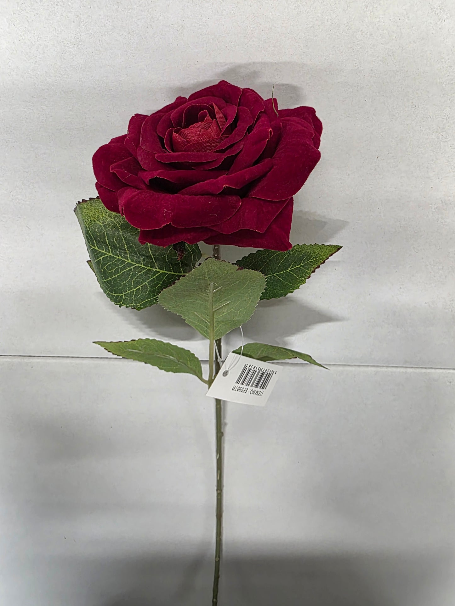 Artificial Rose Open Velvet Red 58cm (PACK OF 3)