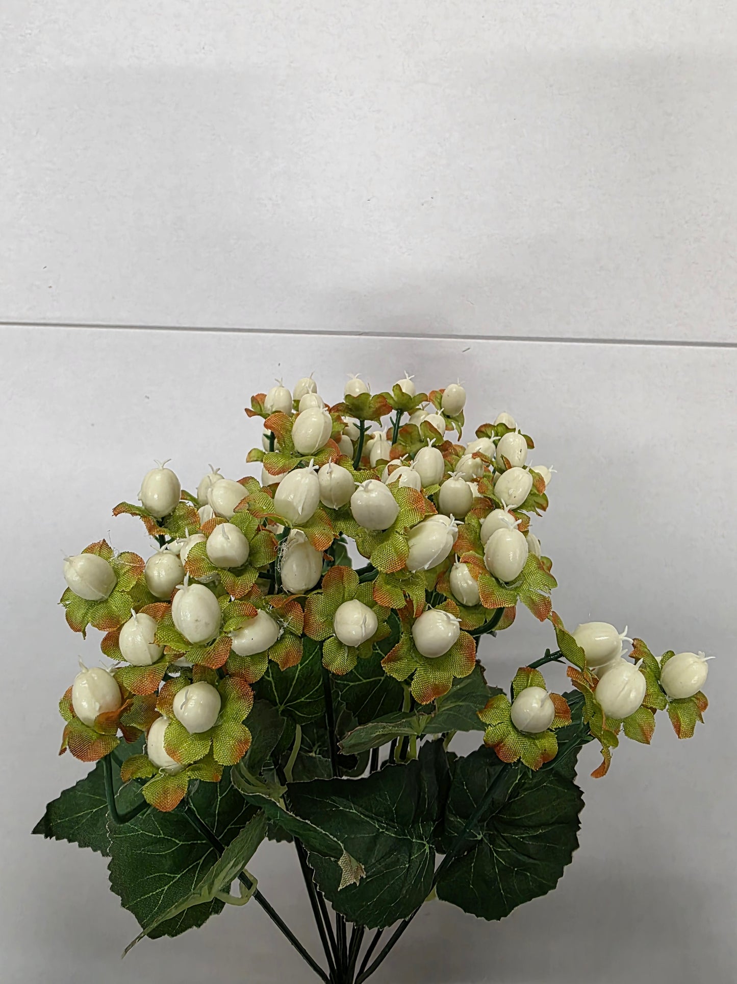 Artificial Hypericum Bush Cream 40cm