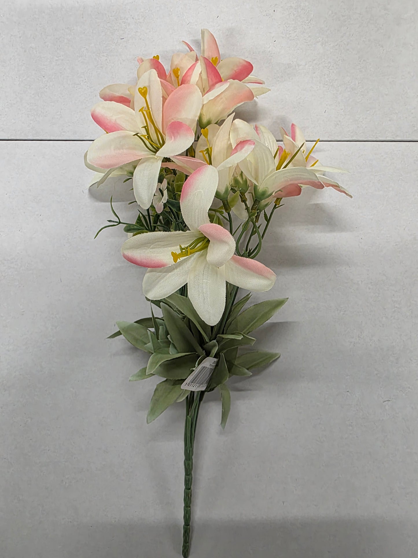 Artificial Essentials Lily Bush Yellow Pink 38cm  (PACK OF 3)