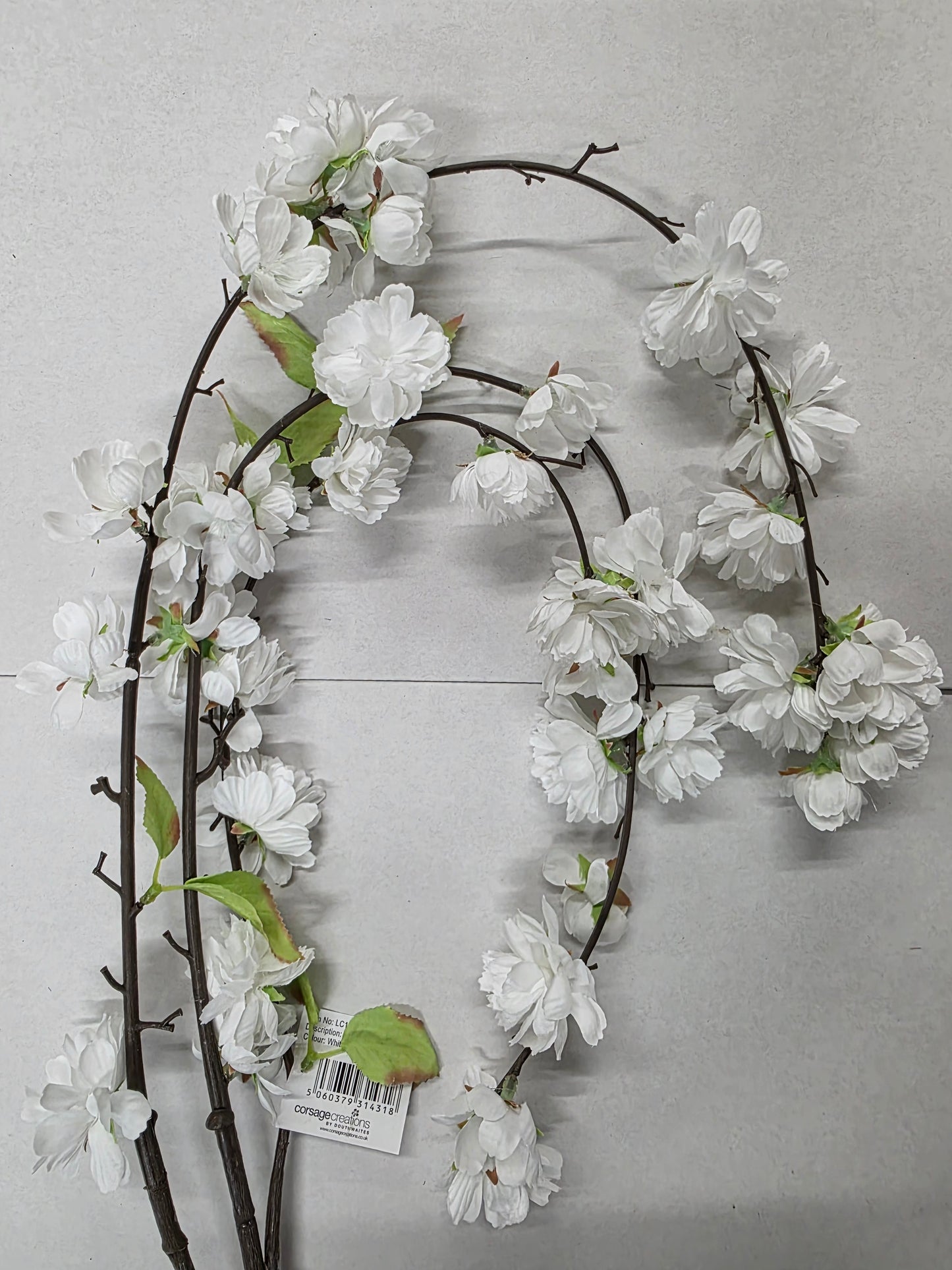 Artificial Cherry Blossom Spray White