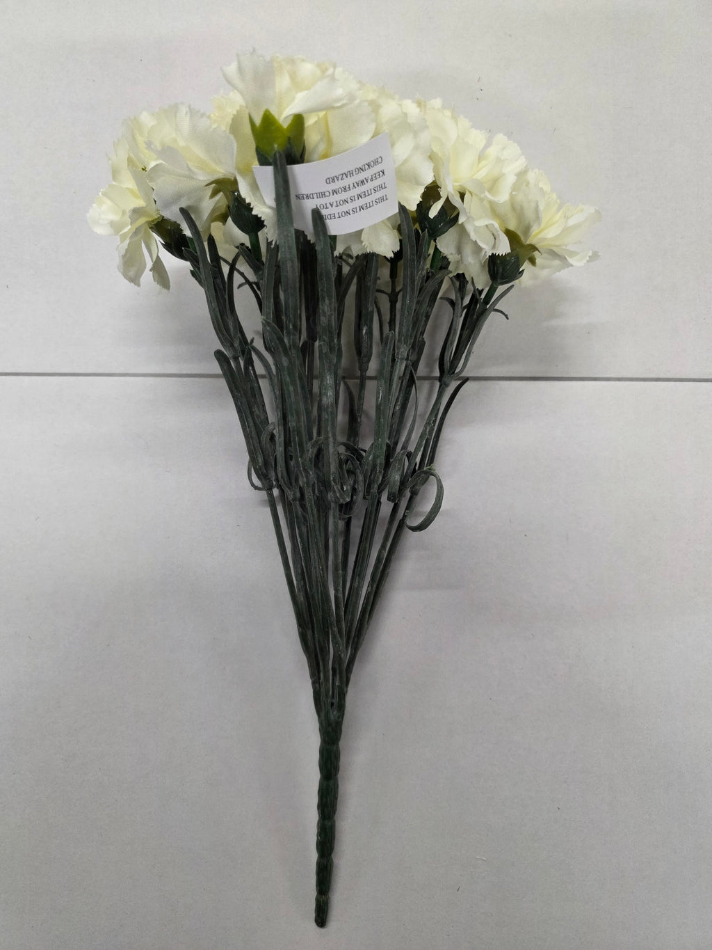 Artificial Carnation Bush Large Ivory 11 Heads
