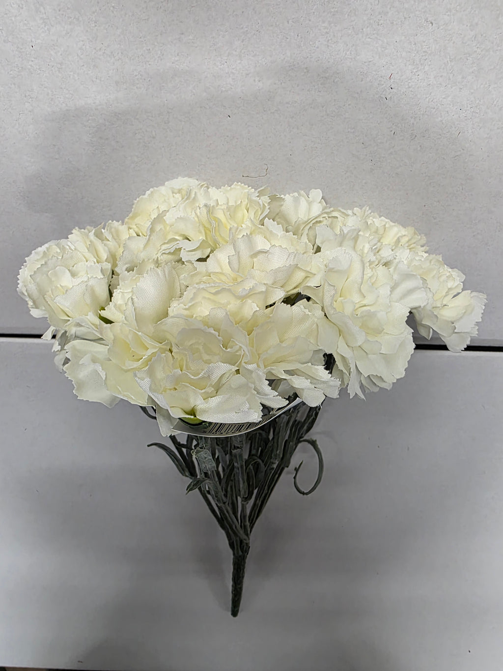 Artificial Carnation Bush Large Ivory 11 Heads
