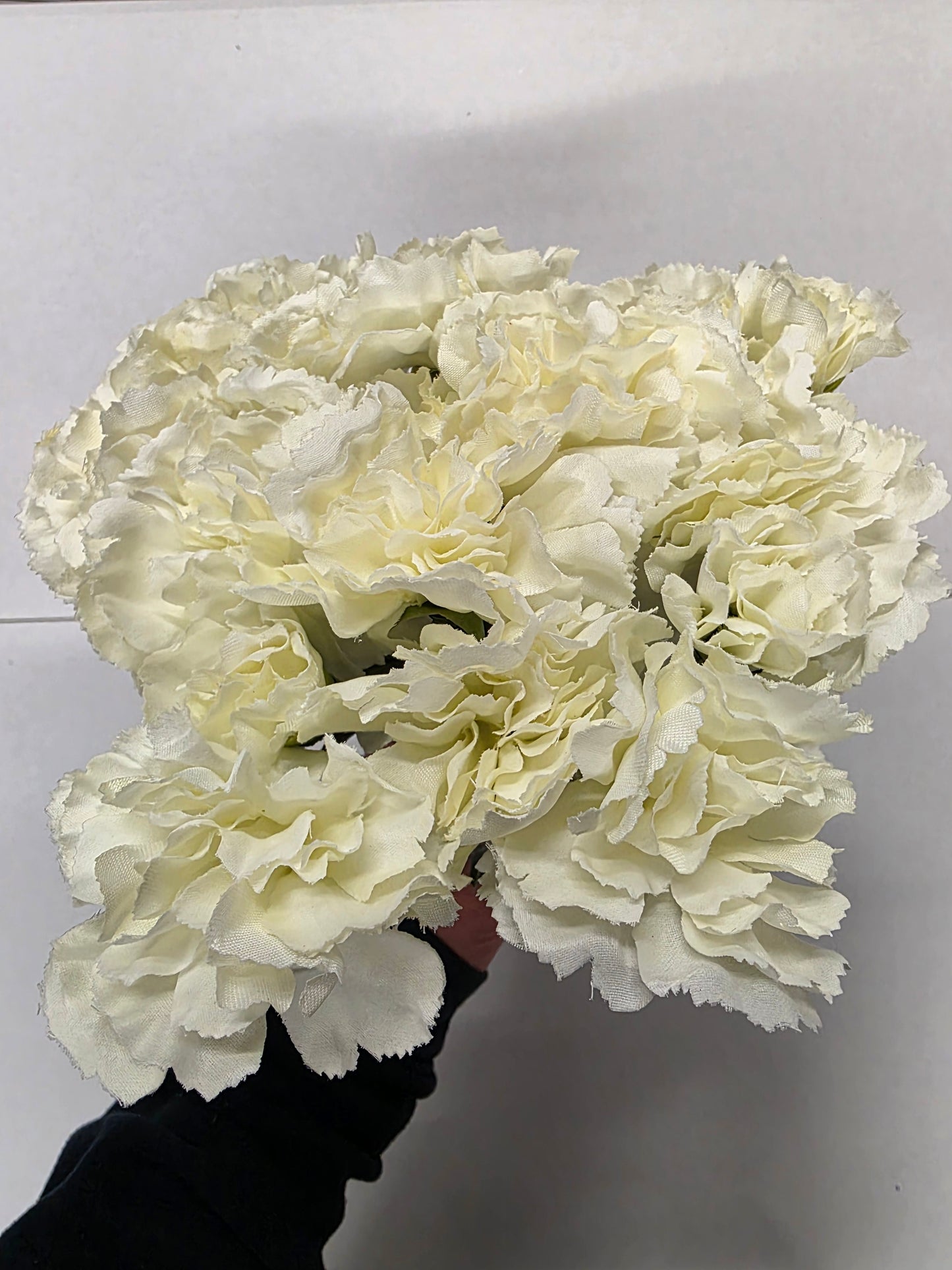Artificial Carnation Bush Large Ivory 11 Heads